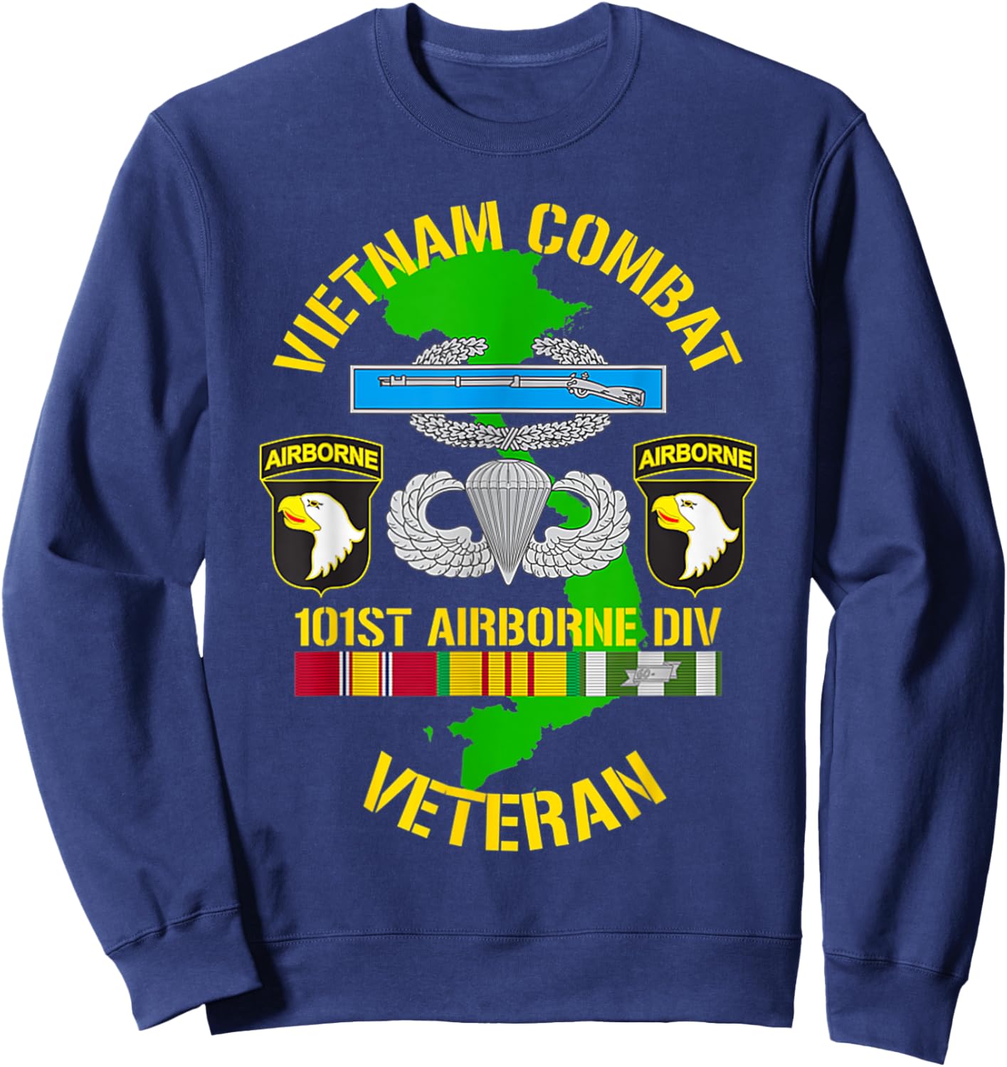 101st Airborne Division - Vietnam Combat Veteran Sweatshirt - Sweatshirt | Navy
