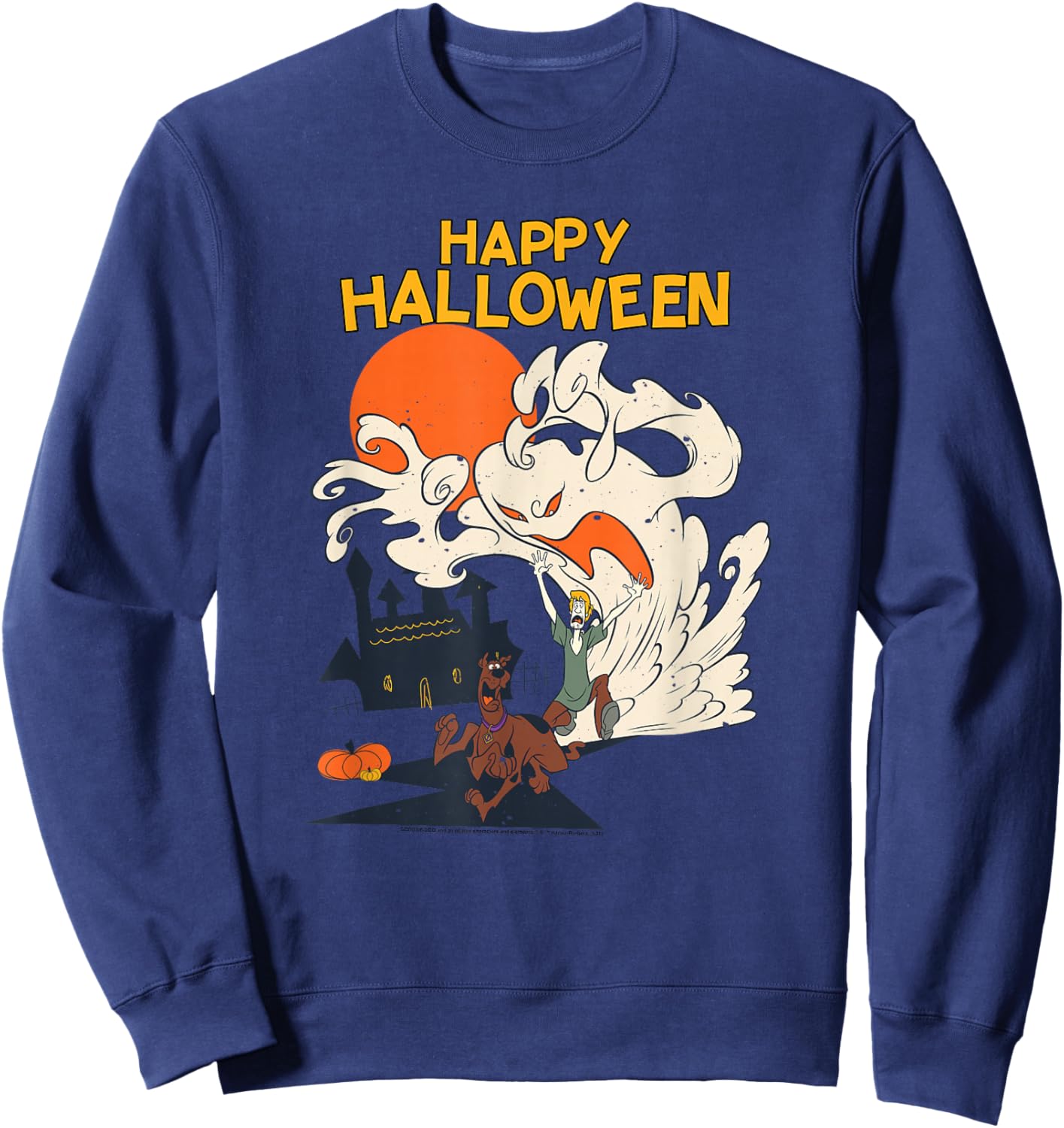 Scooby-Doo Halloween Scooby Shaggy Ghostly Haunt Sweatshirt - Sweatshirt | Navy
