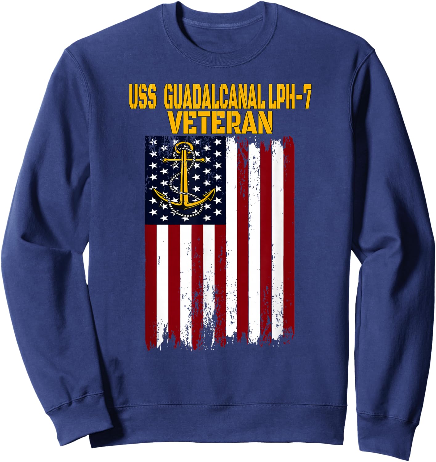 USS Guadalcanal LPH-7 Amphibious Ship Helicopter Carrier Sweatshirt - Sweatshirt | Navy