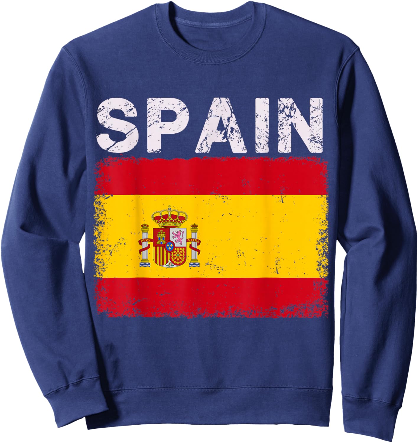 Vintage Spain Flag Spanish Pride Clothing Sports Jersey Sweatshirt - Sweatshirt | Navy
