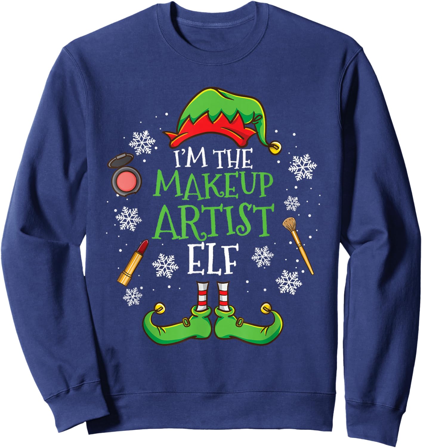 Im The Makeup Artist Elf Christmas Sweatshirt - Sweatshirt | Navy