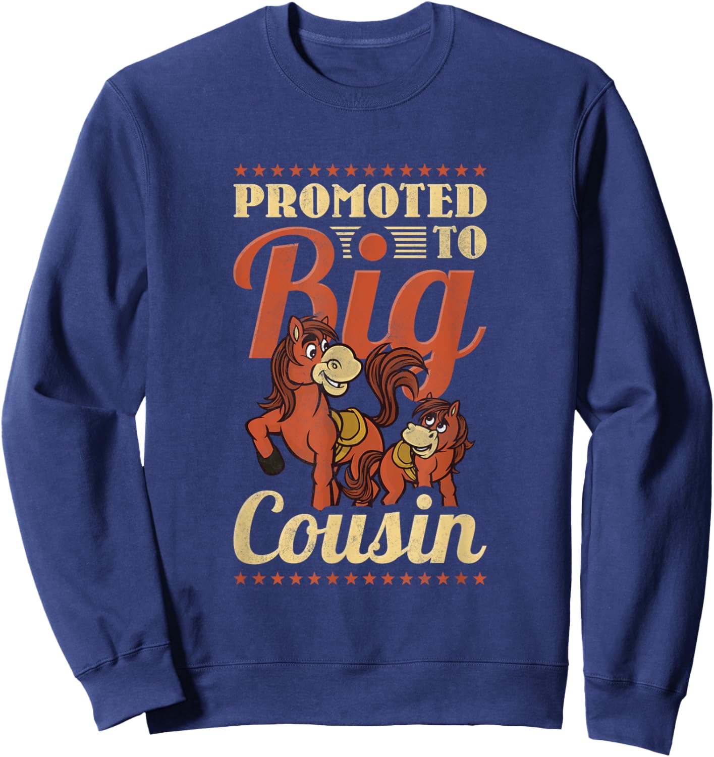 Promoted To Big Cousin, Horse Sweatshirt - Sweatshirt | Navy