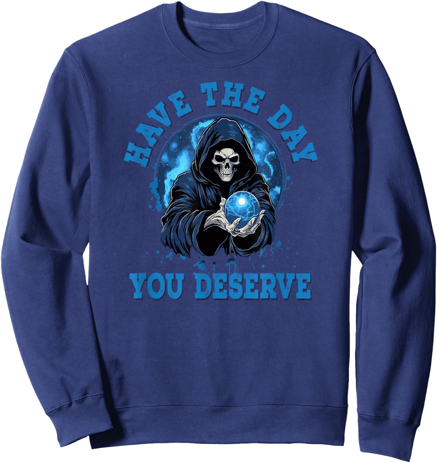 Funny Grim Reaper Death Skeleton Halloween Sweatshirt - Sweatshirt | Navy