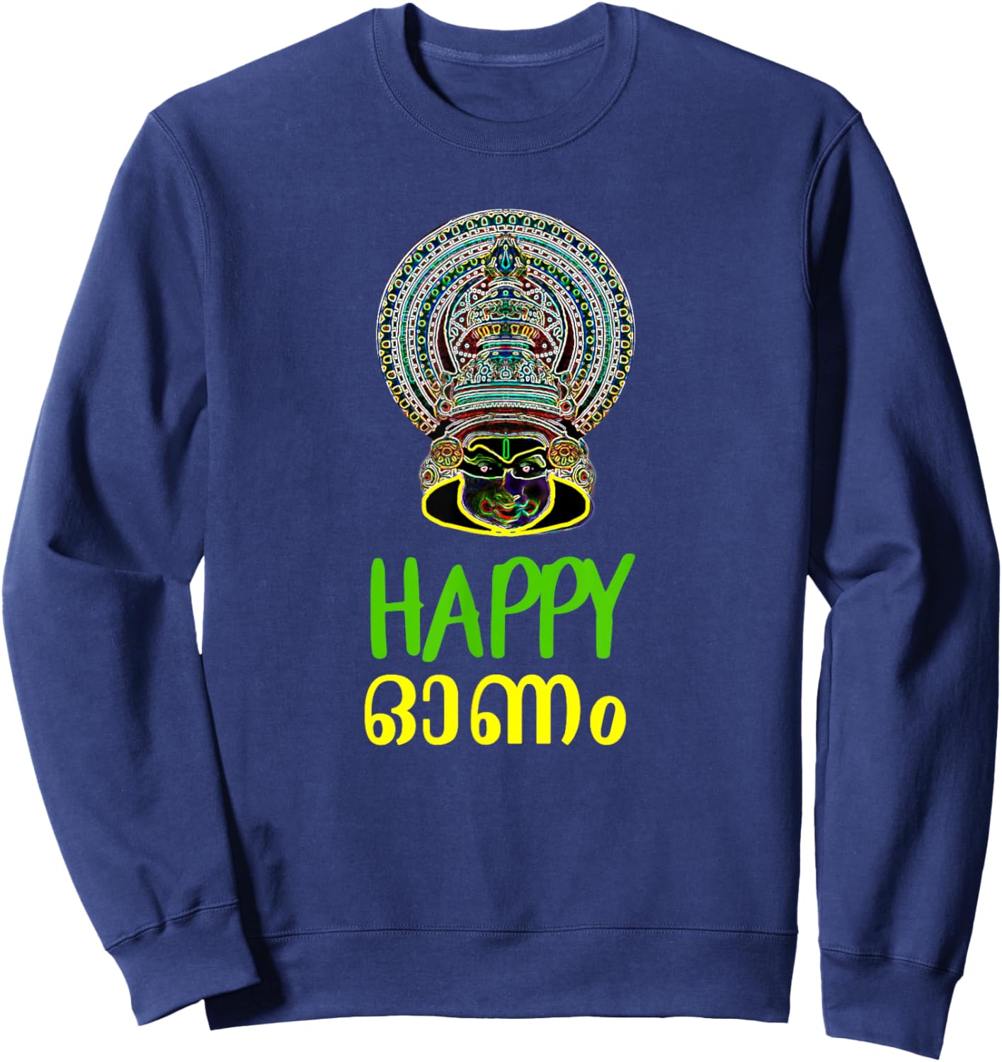 Keralite Malayali Happy Onam in Malayalam Sweatshirt - Sweatshirt | Navy