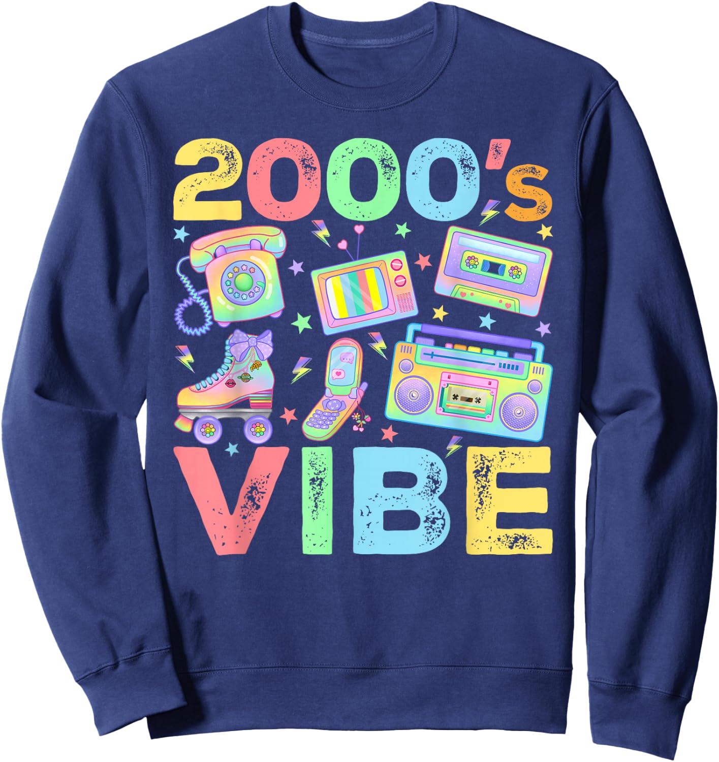 2000s Vibe 2000's Vintage Style 2000s Retro Party Sweatshirt - Sweatshirt | Navy