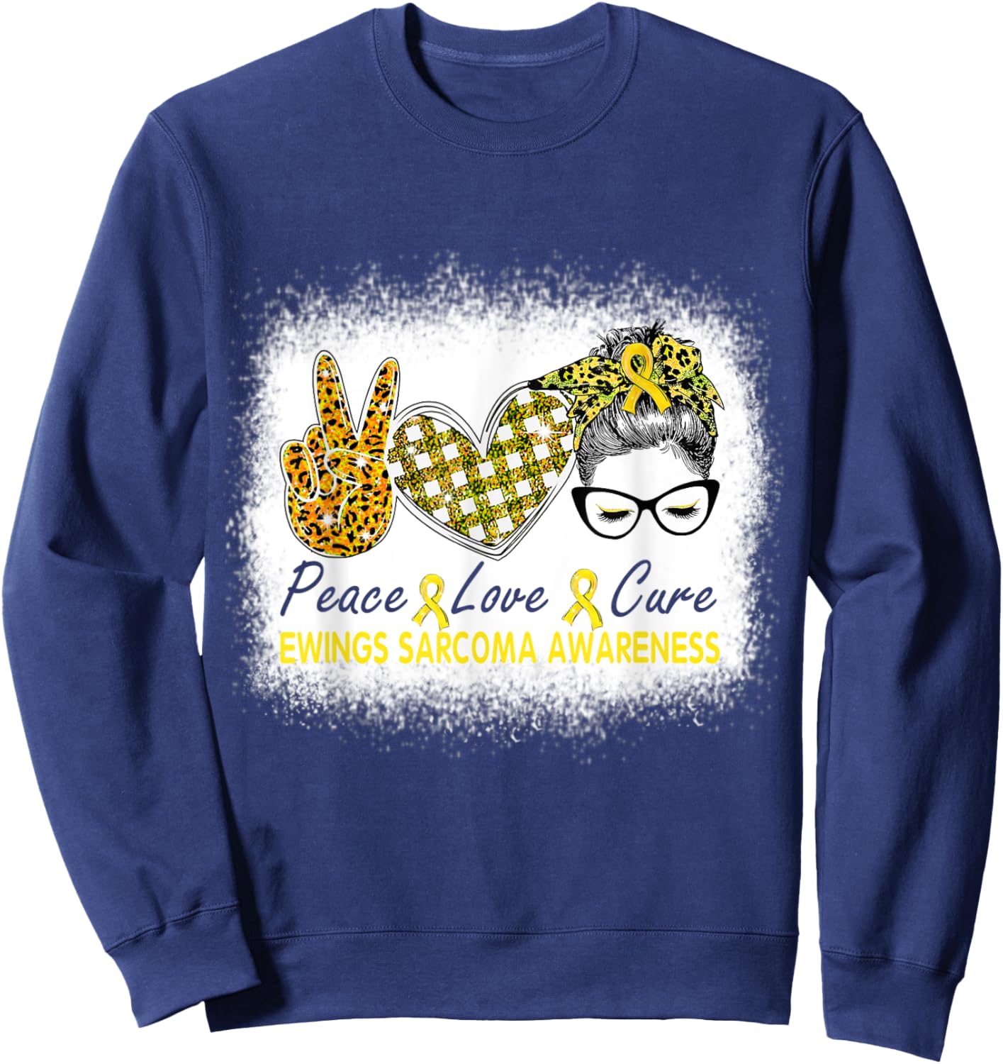 Love Cure Women Ewings Sarcoma Awareness Sweatshirt - Sweatshirt | Navy