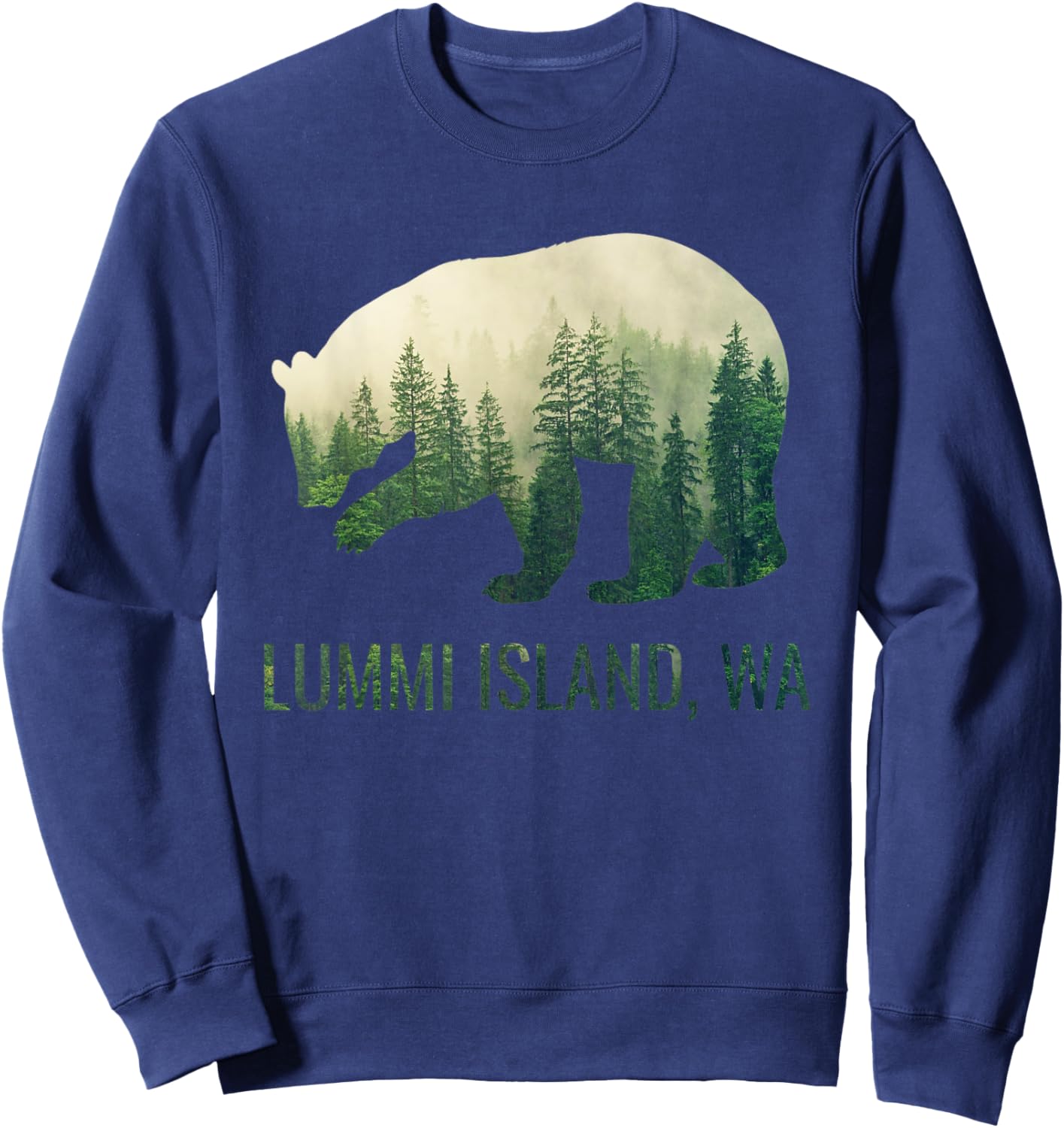Lummi Island Bear State Of Washington Pacific NW Wildlife Sweatshirt - Sweatshirt | Navy