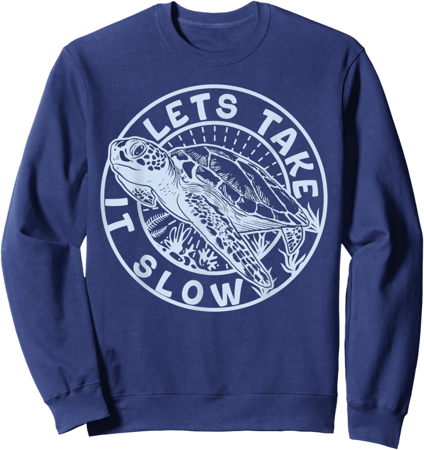 Lets take it slow - turtle Sweatshirt - Sweatshirt | Navy