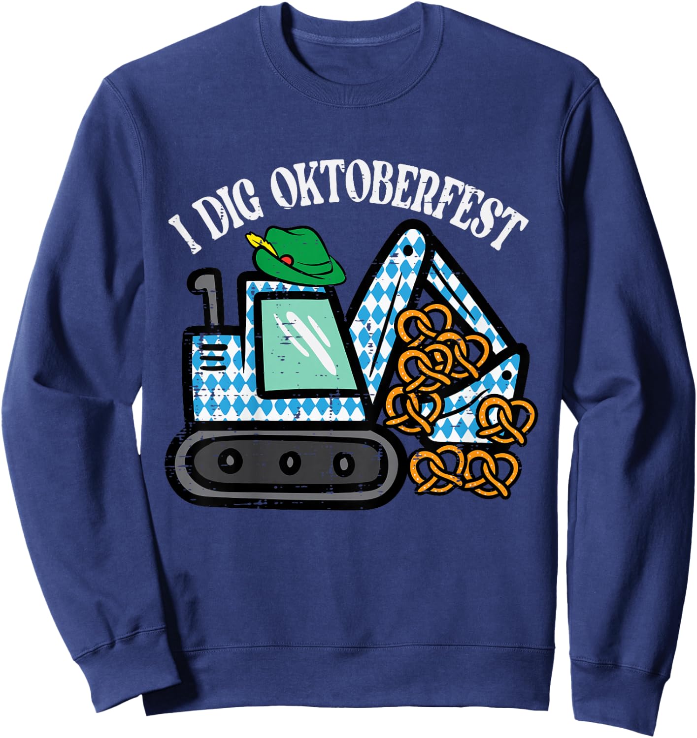 Kids I Dig Oktoberfest Excavator German Truck Boys Kids Youth Sweatshirt - Sweatshirt | Navy