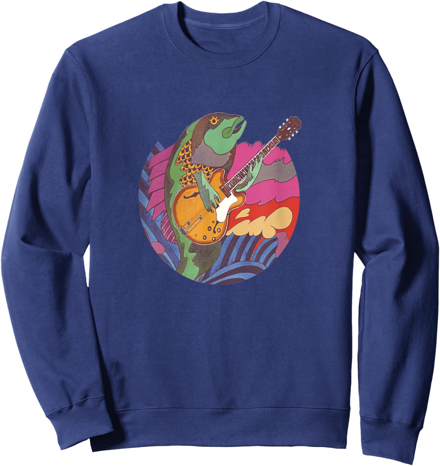 Kingfish guitar playing Fish Sweatshirt - Sweatshirt | Navy