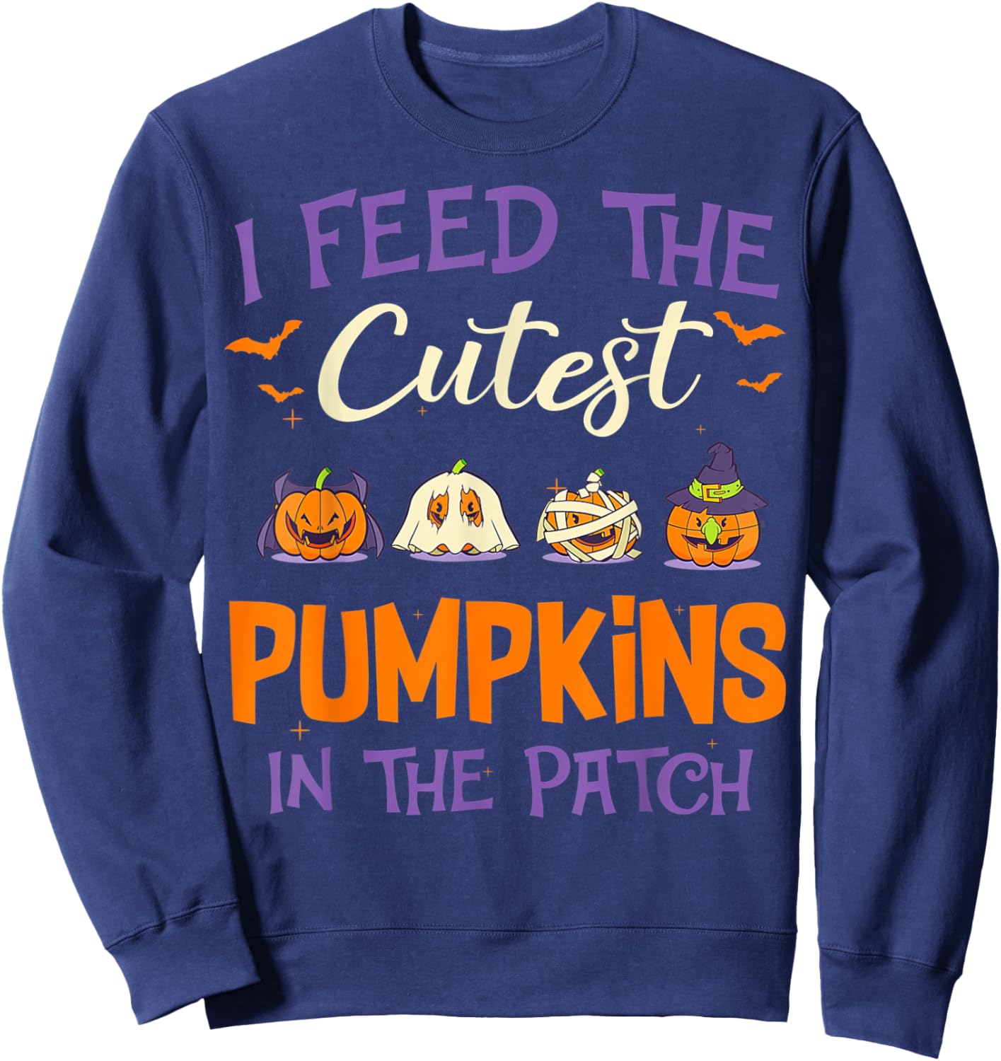 Lunch Lady I Feed The Cutest Pumpkins Lover Halloween Sweatshirt - Sweatshirt | Navy