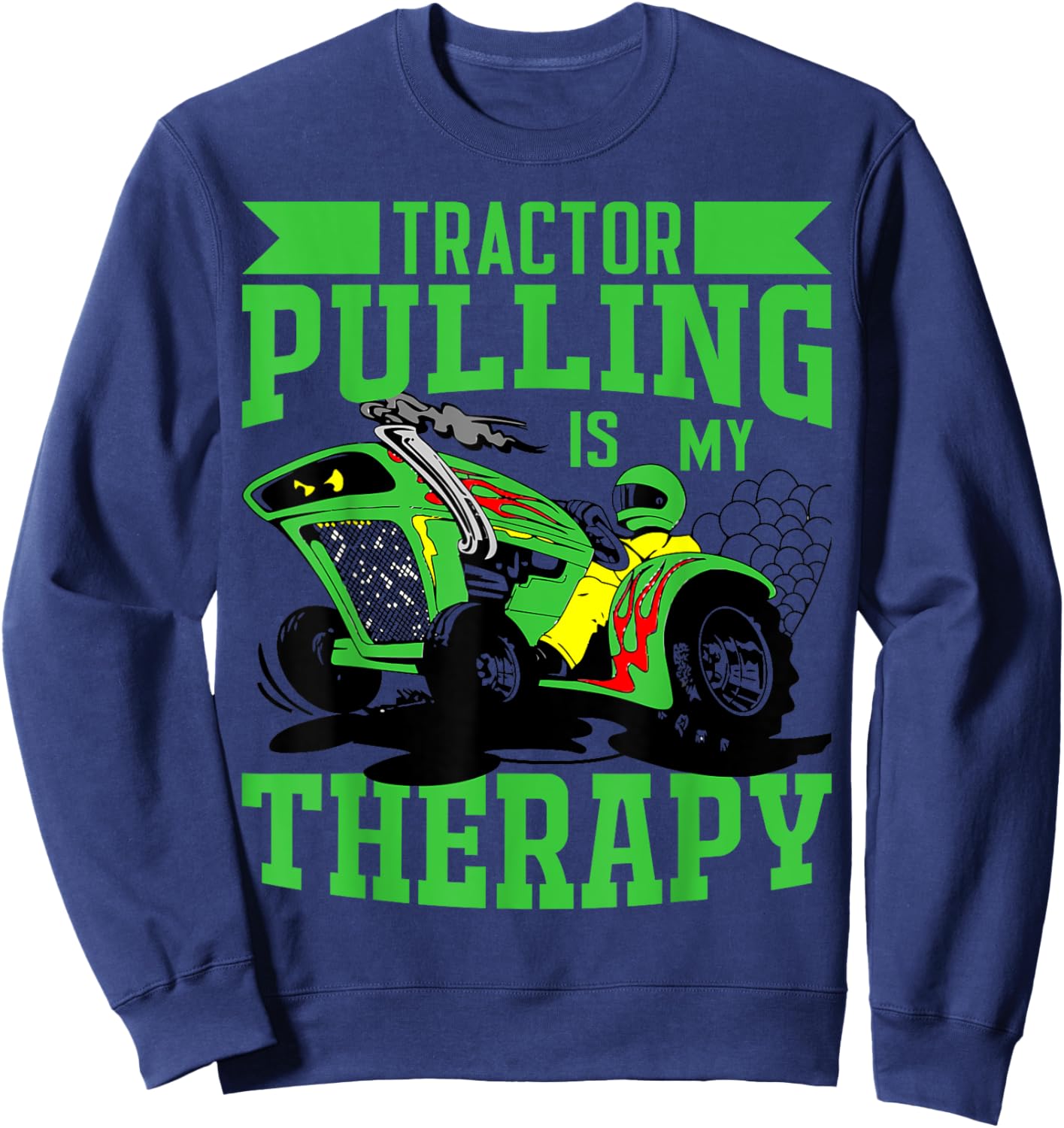 Tractor Towing Full Pull - Men's Black Small Classic Fit Short Sleeve Tractor Pulling Motorsport Sweatshirt - Sweatshirt | Navy