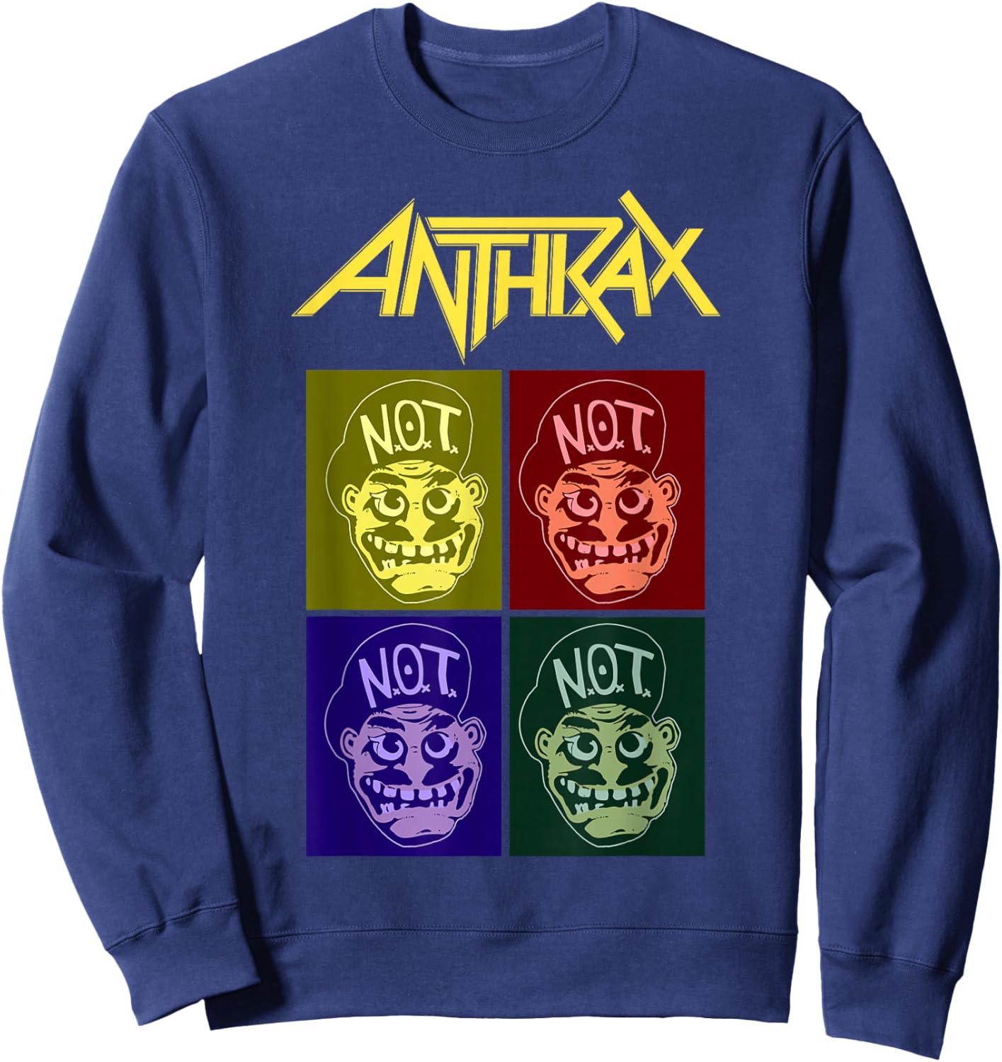Anthrax - Amazon Exclusive Not Man Pop Art Sweatshirt - Sweatshirt | Navy