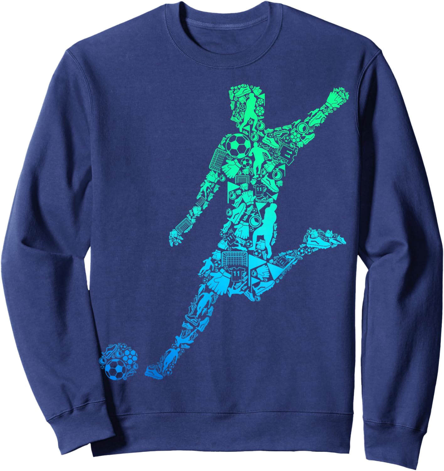 Soccer Player Boys Kids Youth Men Sweatshirt - Sweatshirt | Navy
