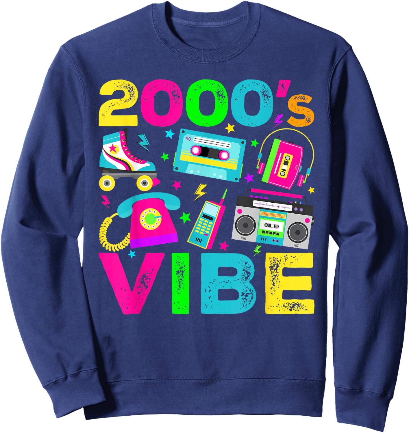 2000s Vibe 2000's Vintage Style 2000s Retro Party Sweatshirt - Sweatshirt | Navy