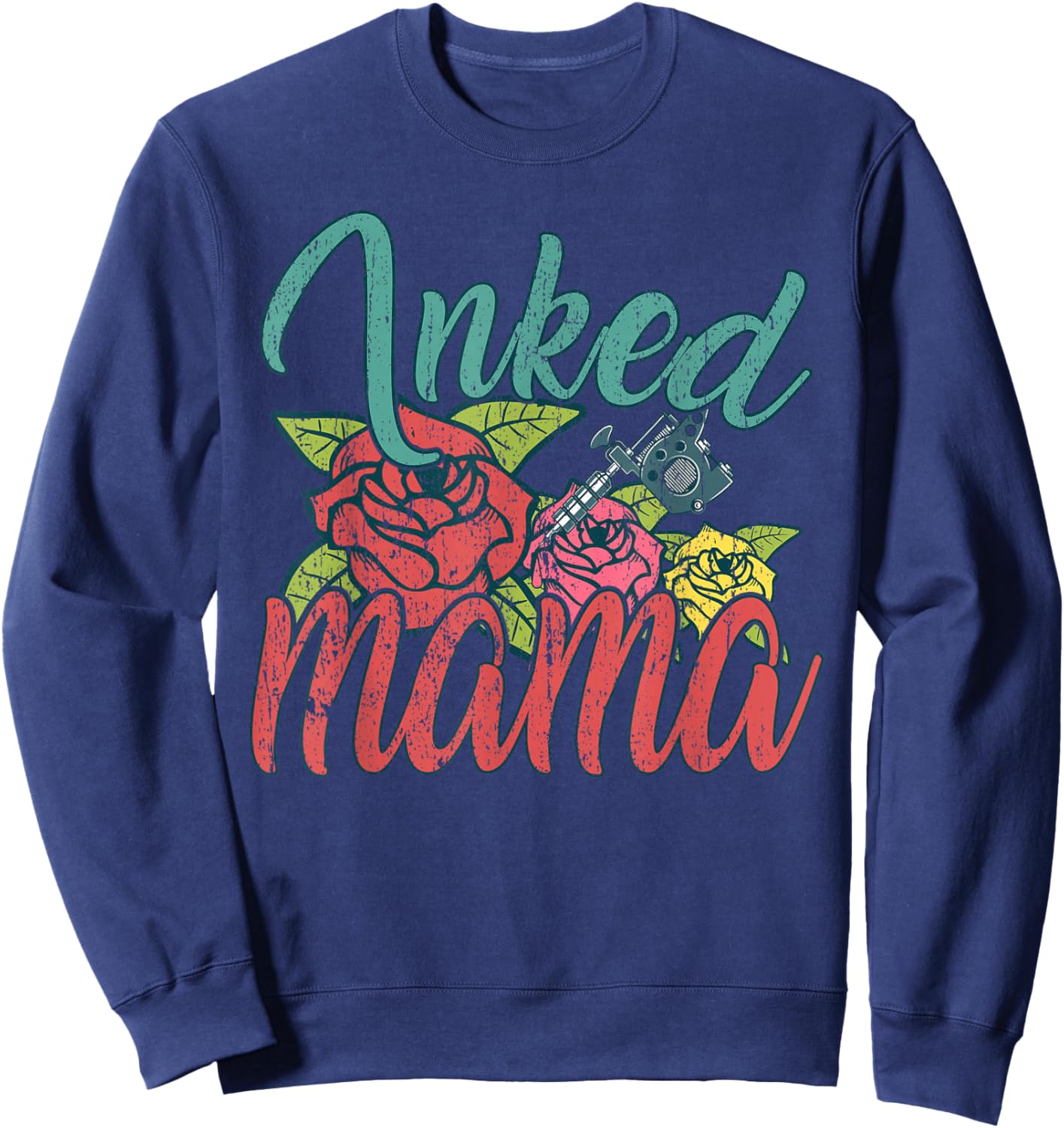 Tattooed Women Design for Tattooed Mom Inked Mama Sweatshirt - Sweatshirt | Navy