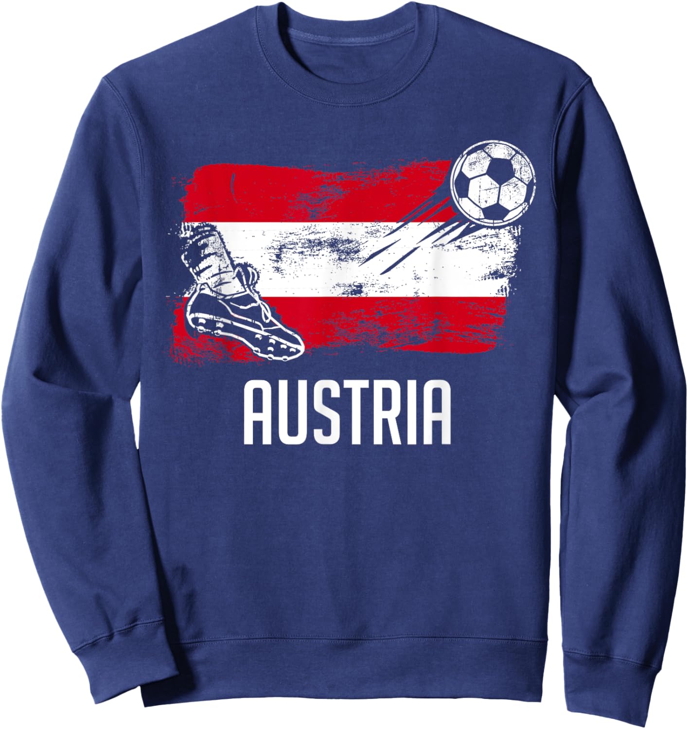 Austria Flag Jersey Austrian Soccer Team Austrian Sweatshirt - Sweatshirt | Navy