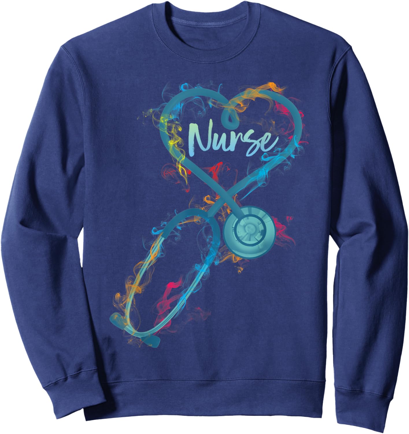 Nurse Stethoscope Heartbeat EKG Medical RN Gift Sweatshirt - Sweatshirt | Navy