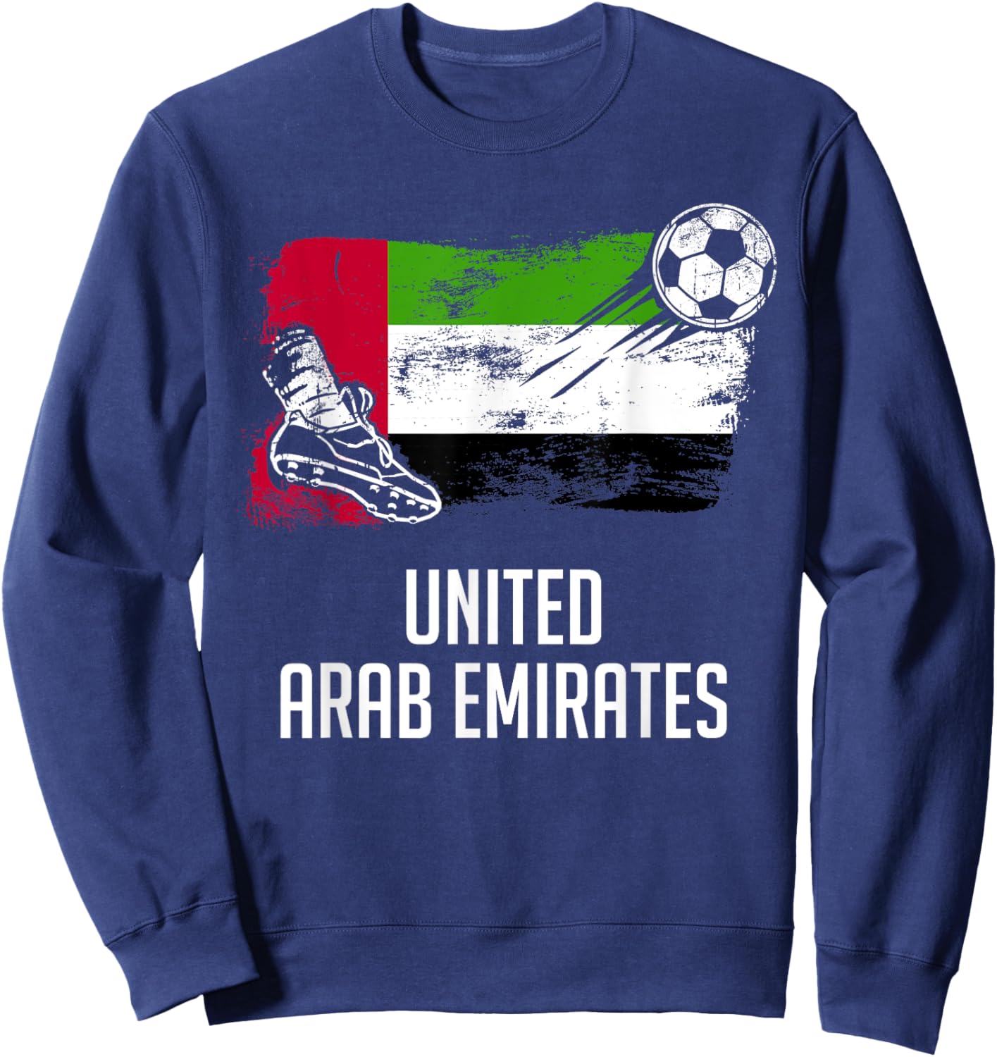 United Arab Emirates Flag Jersey Emirati Soccer Team Sweatshirt - Sweatshirt | Navy