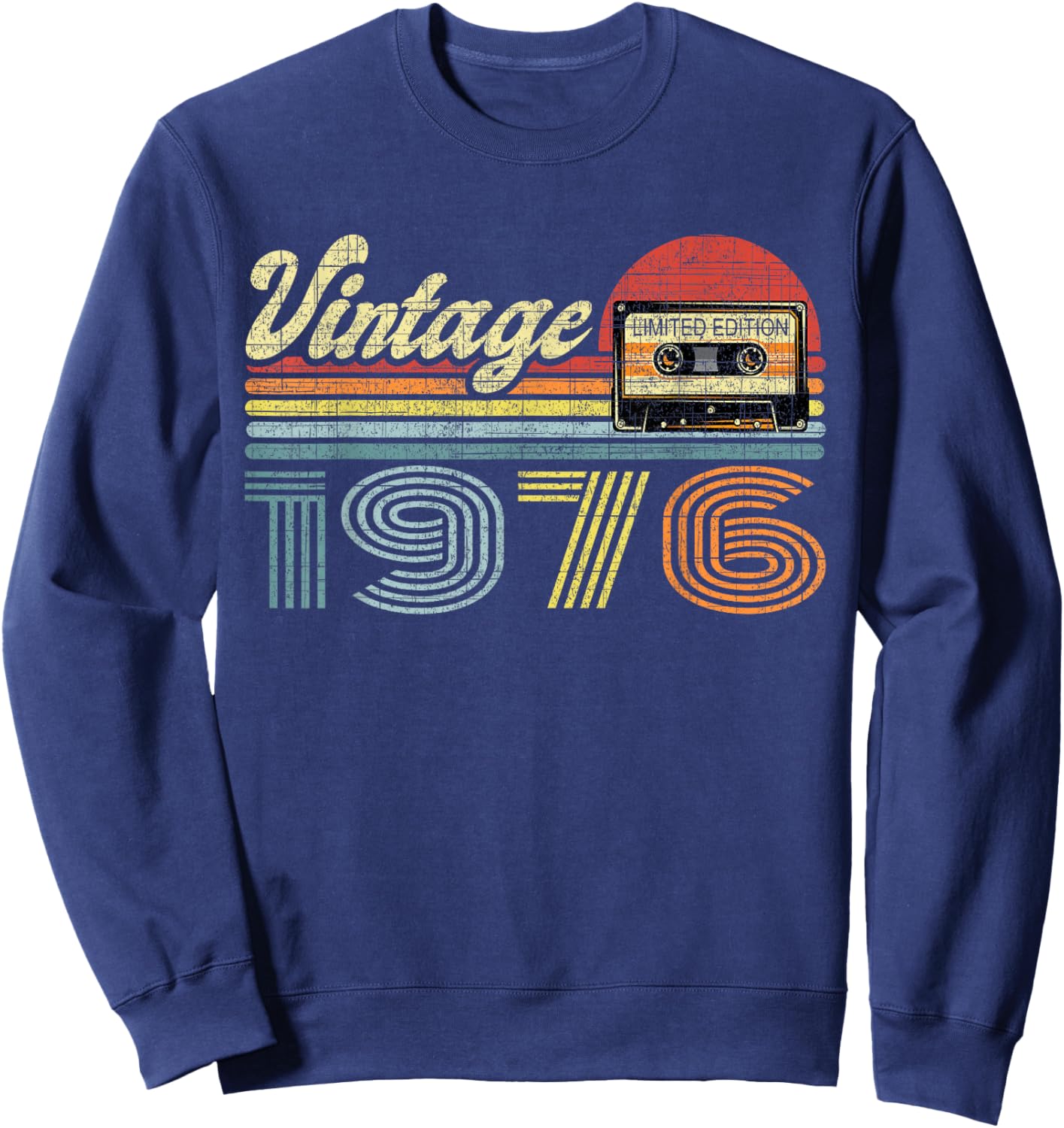 Retro Audio Cassette Vintage Since 1976 46th Birthday Sweatshirt - Sweatshirt | Navy