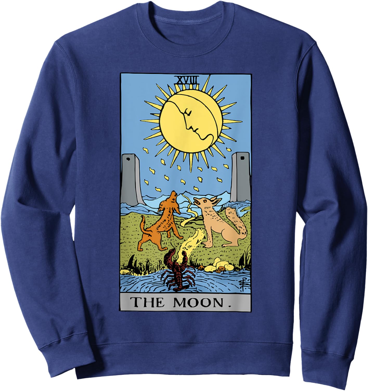 Moon Tarot Card Rider Waite Sweatshirt - Sweatshirt | Navy