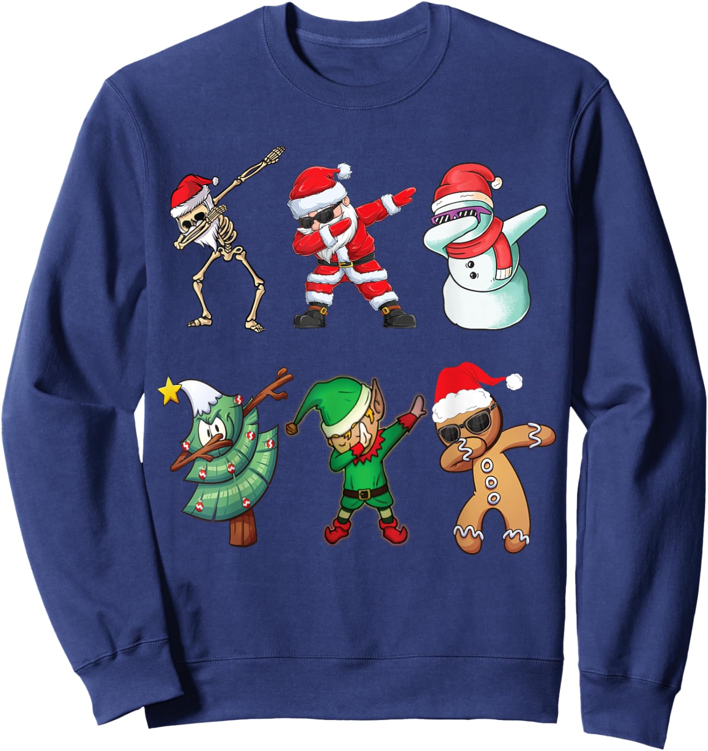 Funny Dapping santa Elf Friends Christmas Kids gingerbread Sweatshirt - Sweatshirt | Navy