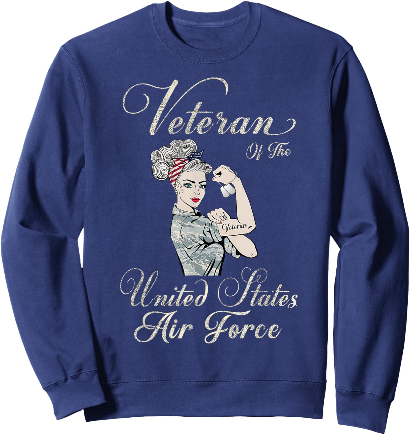 Veteran of The US Air Force, Female USAF Proud Sweatshirt - Sweatshirt | Navy