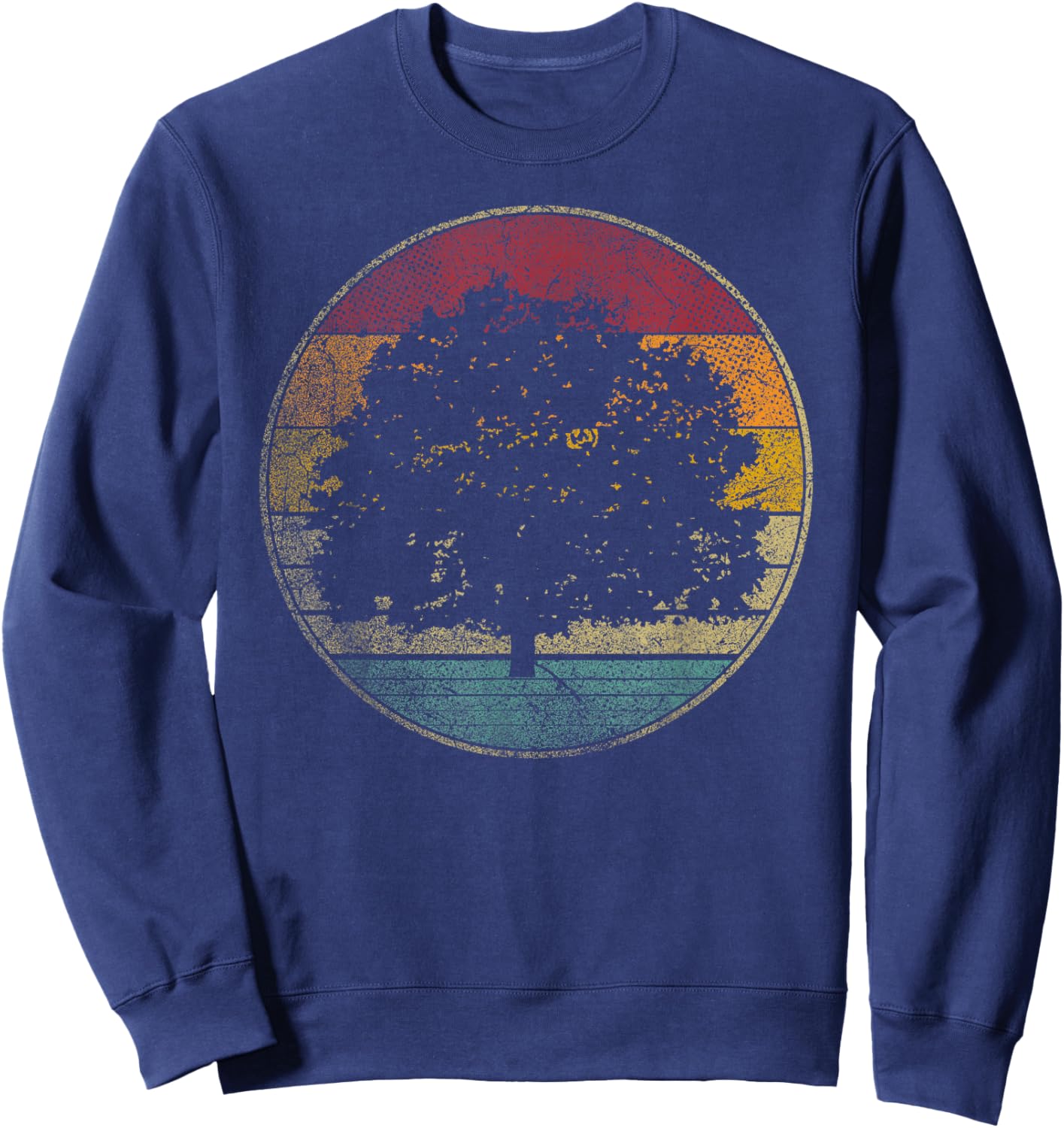 Tree Nature Earth Day Gift Shirt Retro Style Vintage 70s 80s Sweatshirt - Sweatshirt | Navy