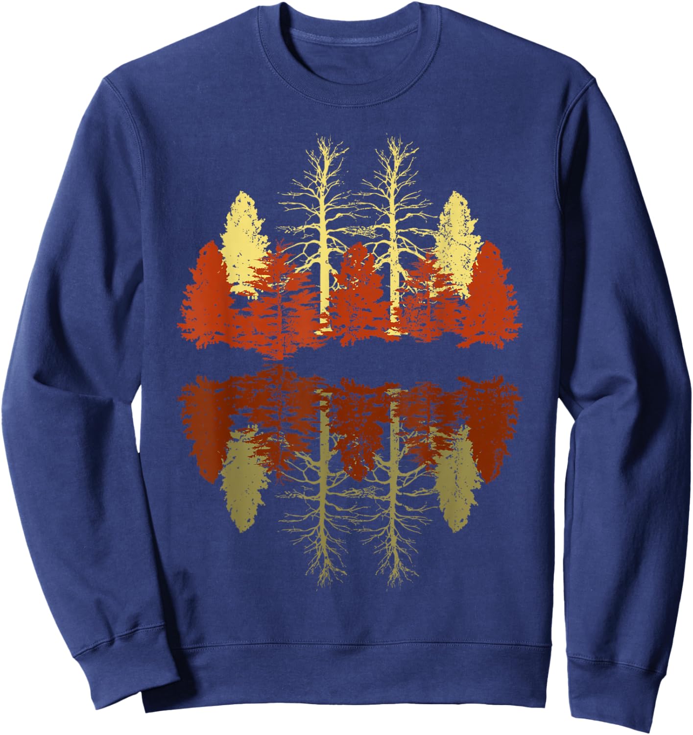 Forest Trees Reflection Outdoors Nature Wildlife Forest Sweatshirt - Sweatshirt | Navy