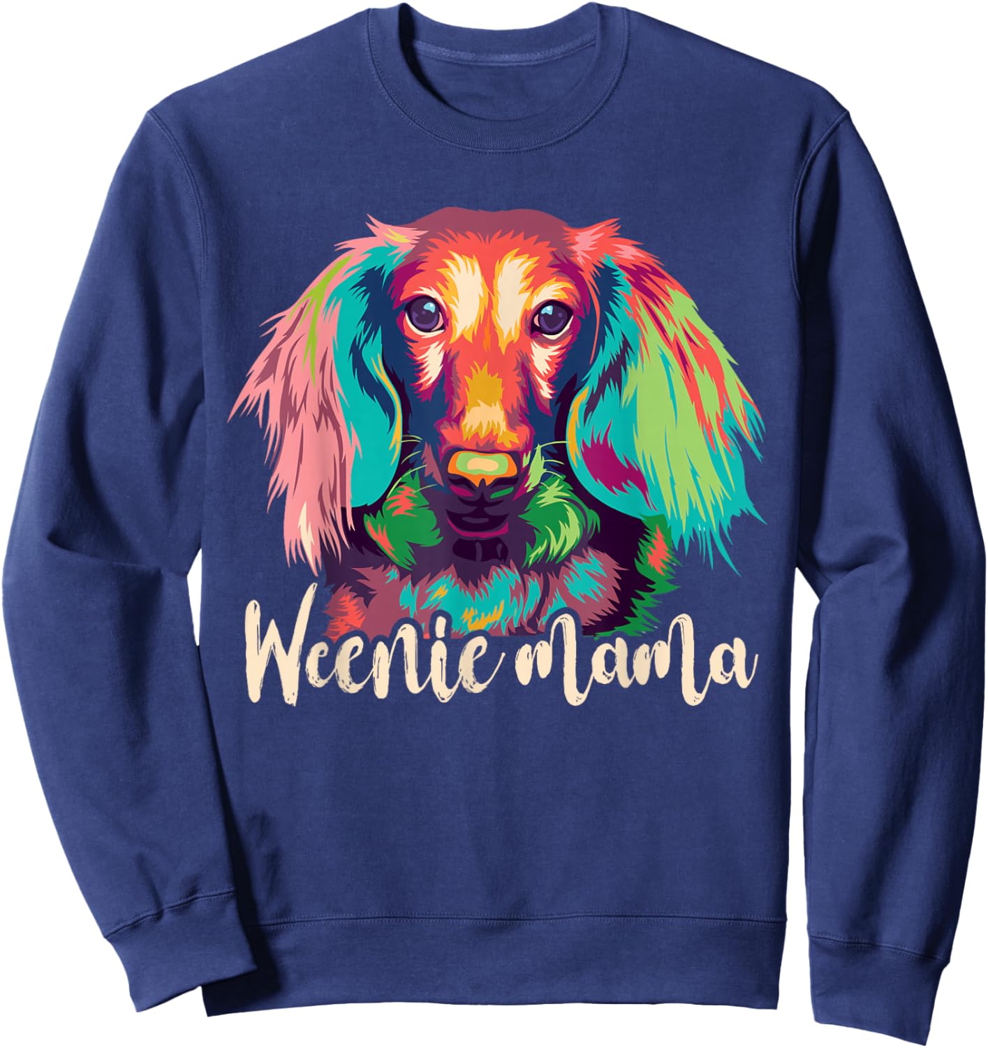 Dachshund-Shirt Women Weenie Mama Weiner Dog Mom Sweatshirt - Sweatshirt | Navy
