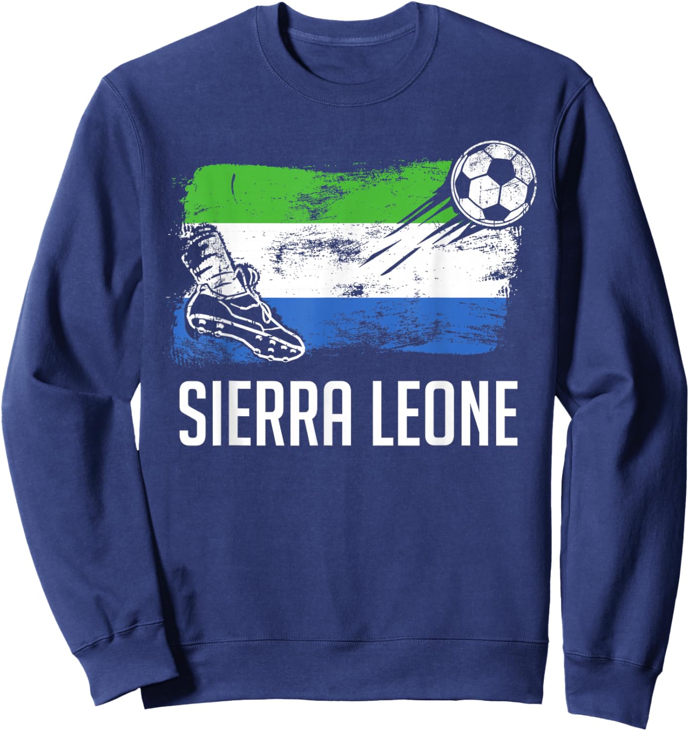 Sierra Leone Flag Jersey Sierra Leonian Soccer Team Sweatshirt - Sweatshirt | Navy