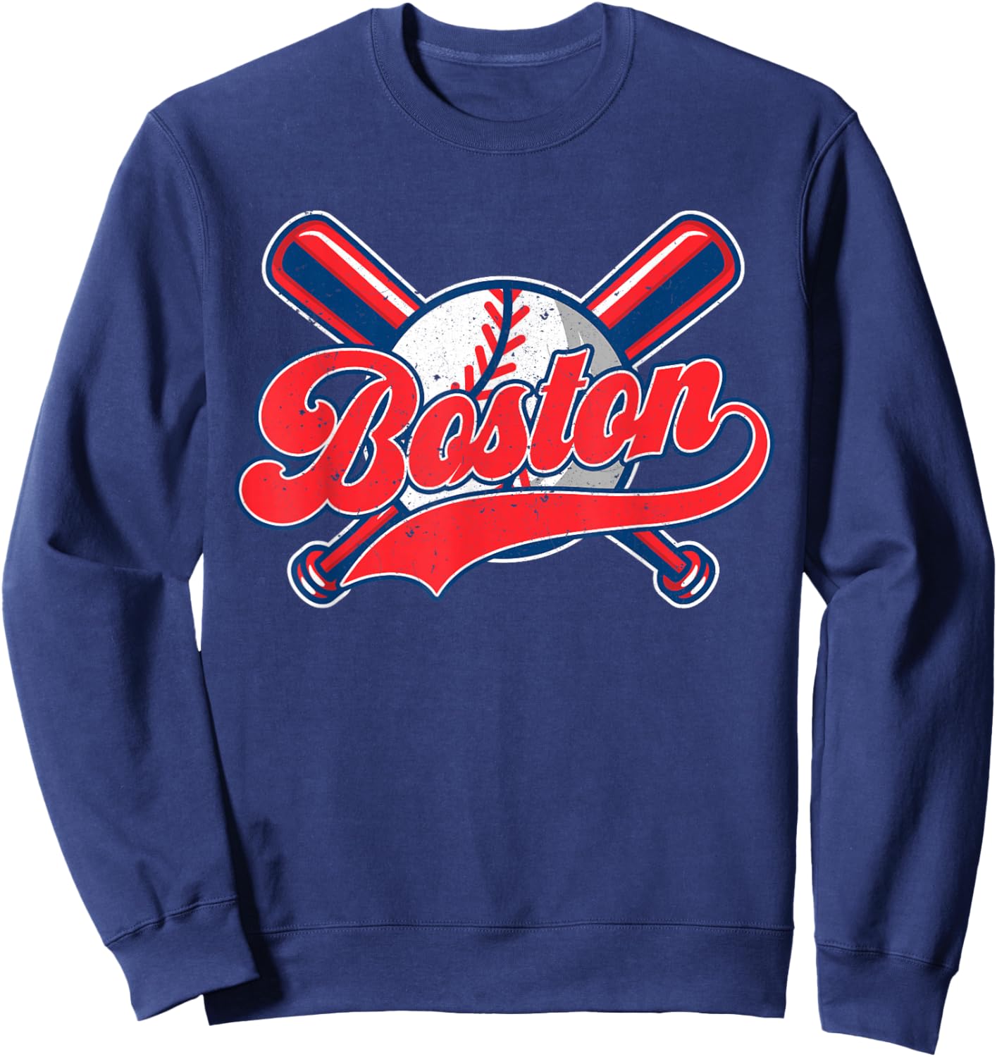 Boston Vintage Baseball Retro Sports Sweatshirt - Sweatshirt | Navy