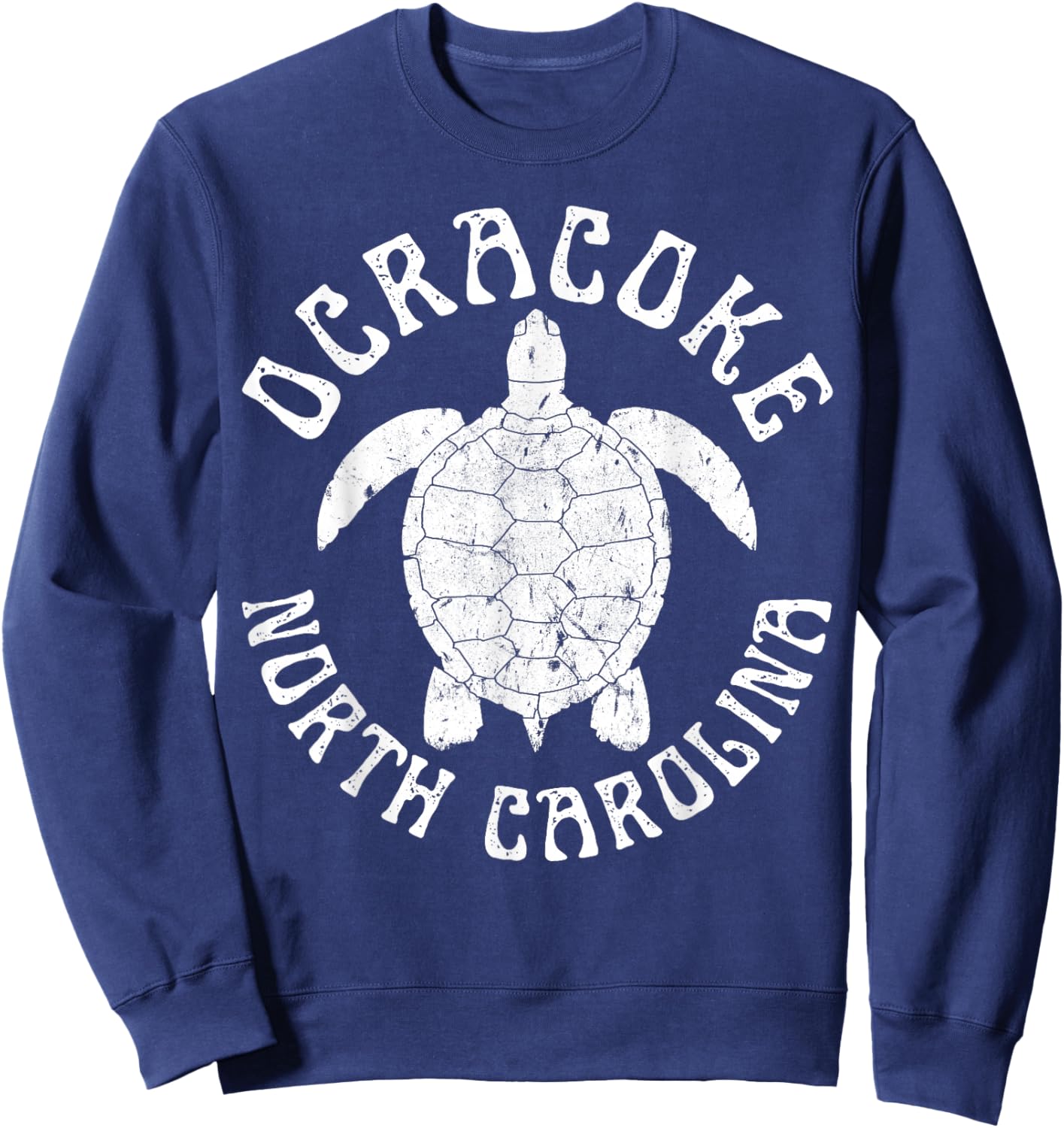Ocracoke Island North Carolina Beach Sea Turtle Summer Sweatshirt - Sweatshirt | Navy