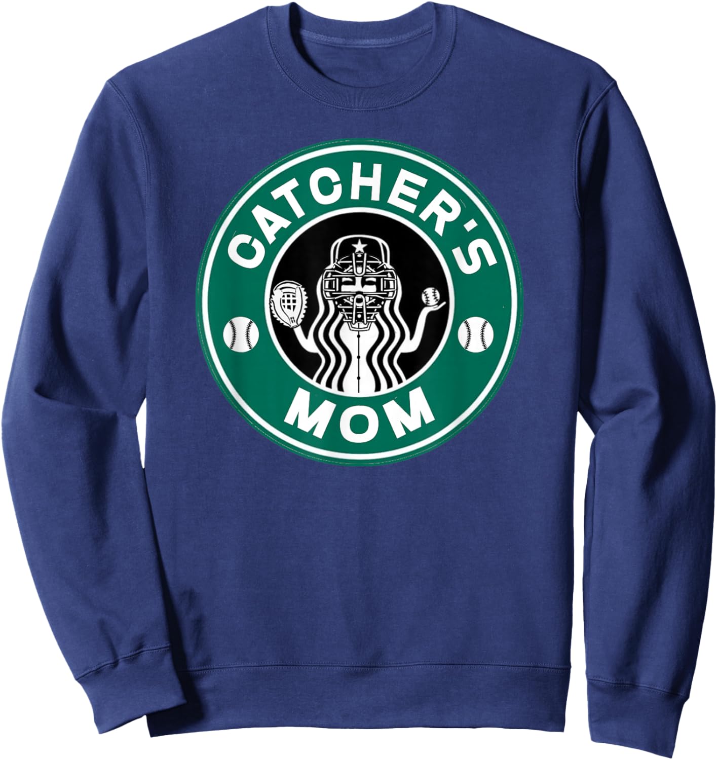 Softball Catcher's Mom Mother of Softball Catcher Sweatshirt - Sweatshirt | Navy