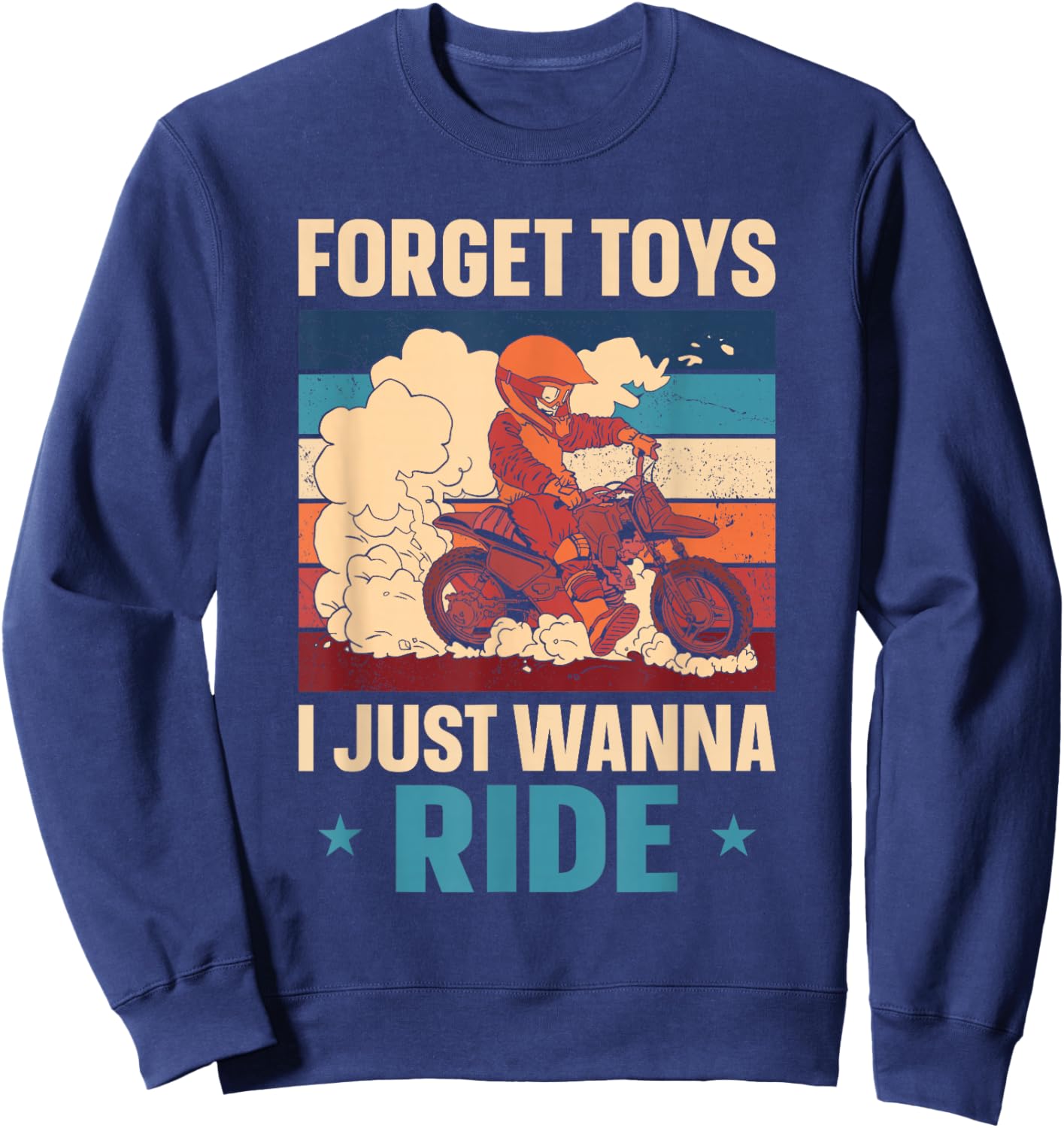 Dirt Bike Motorcross MX Rider Vintage Kids Toddler Sweatshirt - Sweatshirt | Navy
