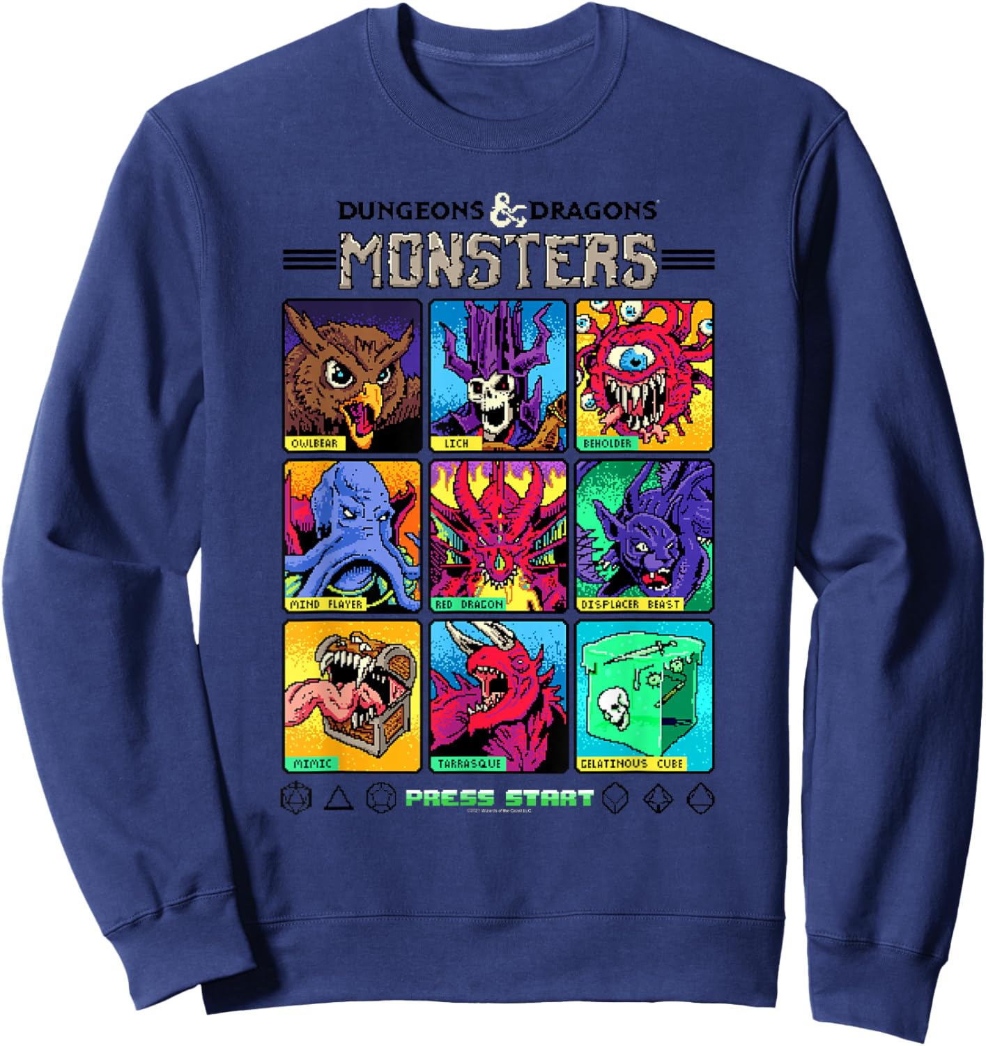 Dungeons & Dragons Wizards of the Coast Monster Select Menu Sweatshirt - Sweatshirt | Navy