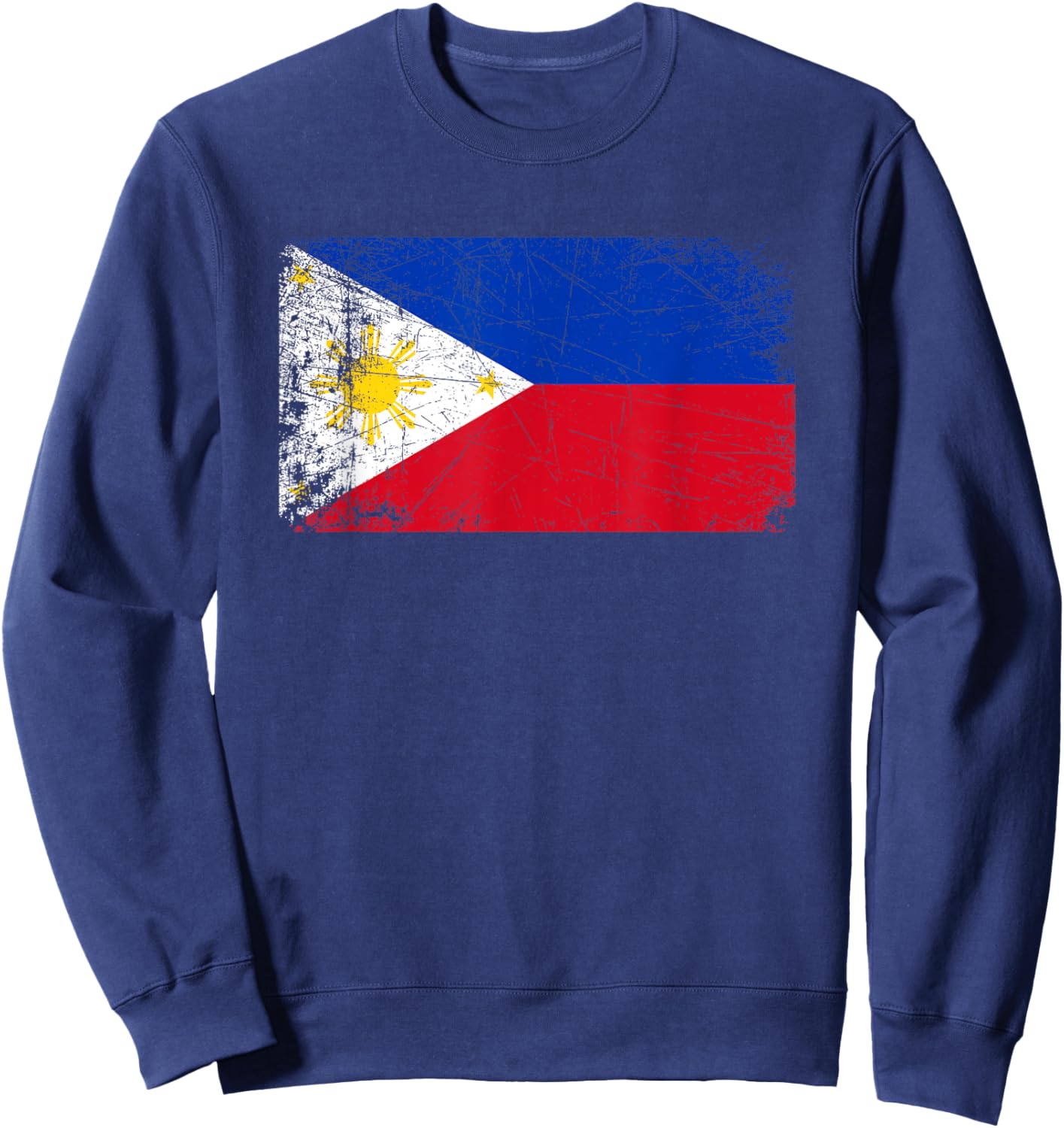 Vintage Made In PHILIPPINES FILIPINO Flag Gift Sweatshirt - Sweatshirt | Navy