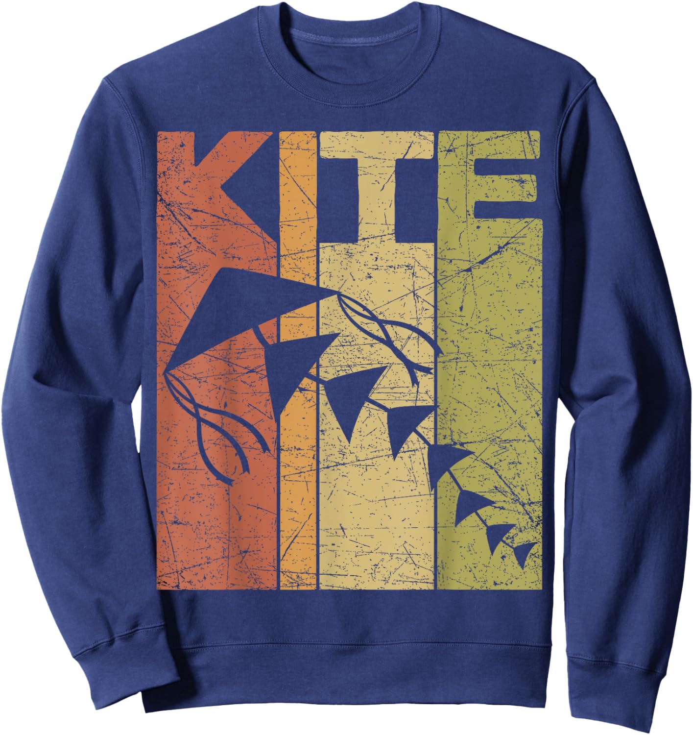 Kite Flying Vintage Wind Kite Retro Flying Kite Sweatshirt - Sweatshirt | Navy