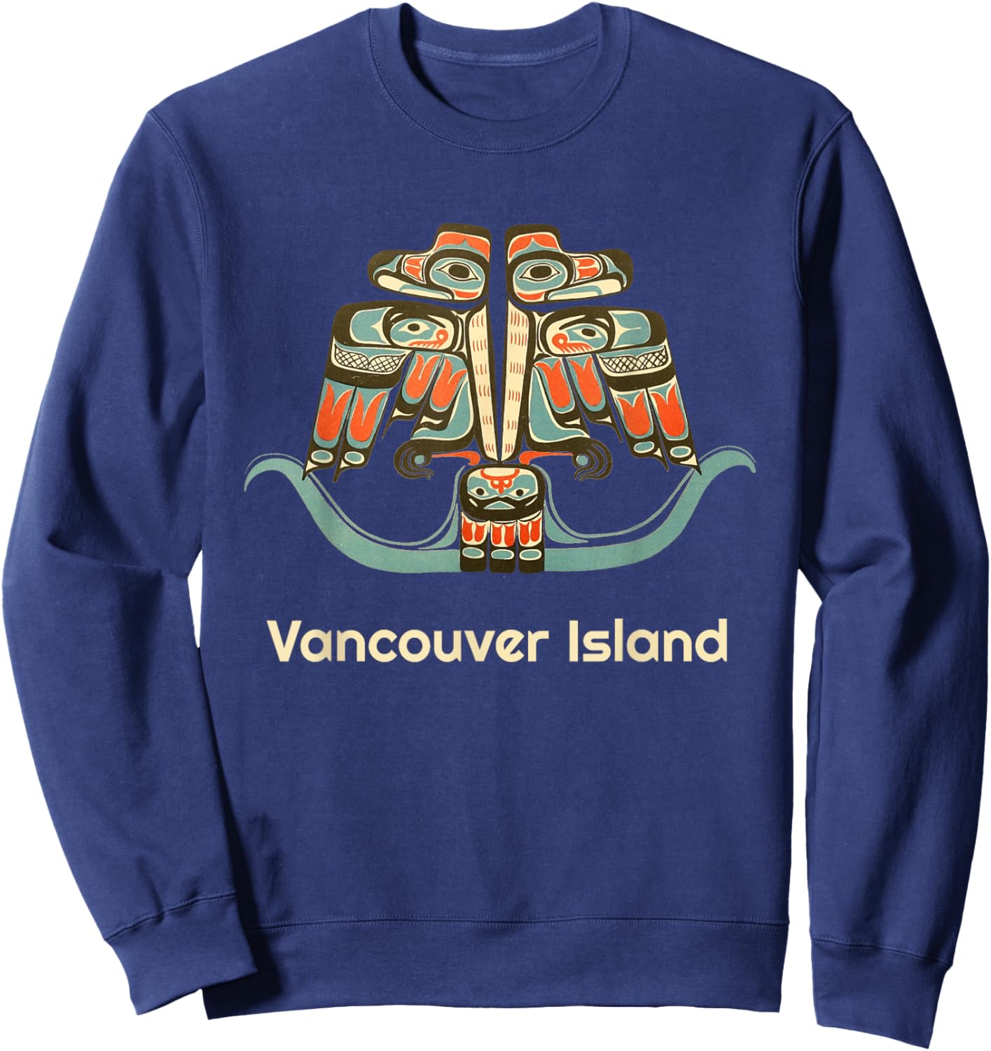 Vancouver Island British Columbia Thunderbird Birdwatching Sweatshirt - Sweatshirt | Navy