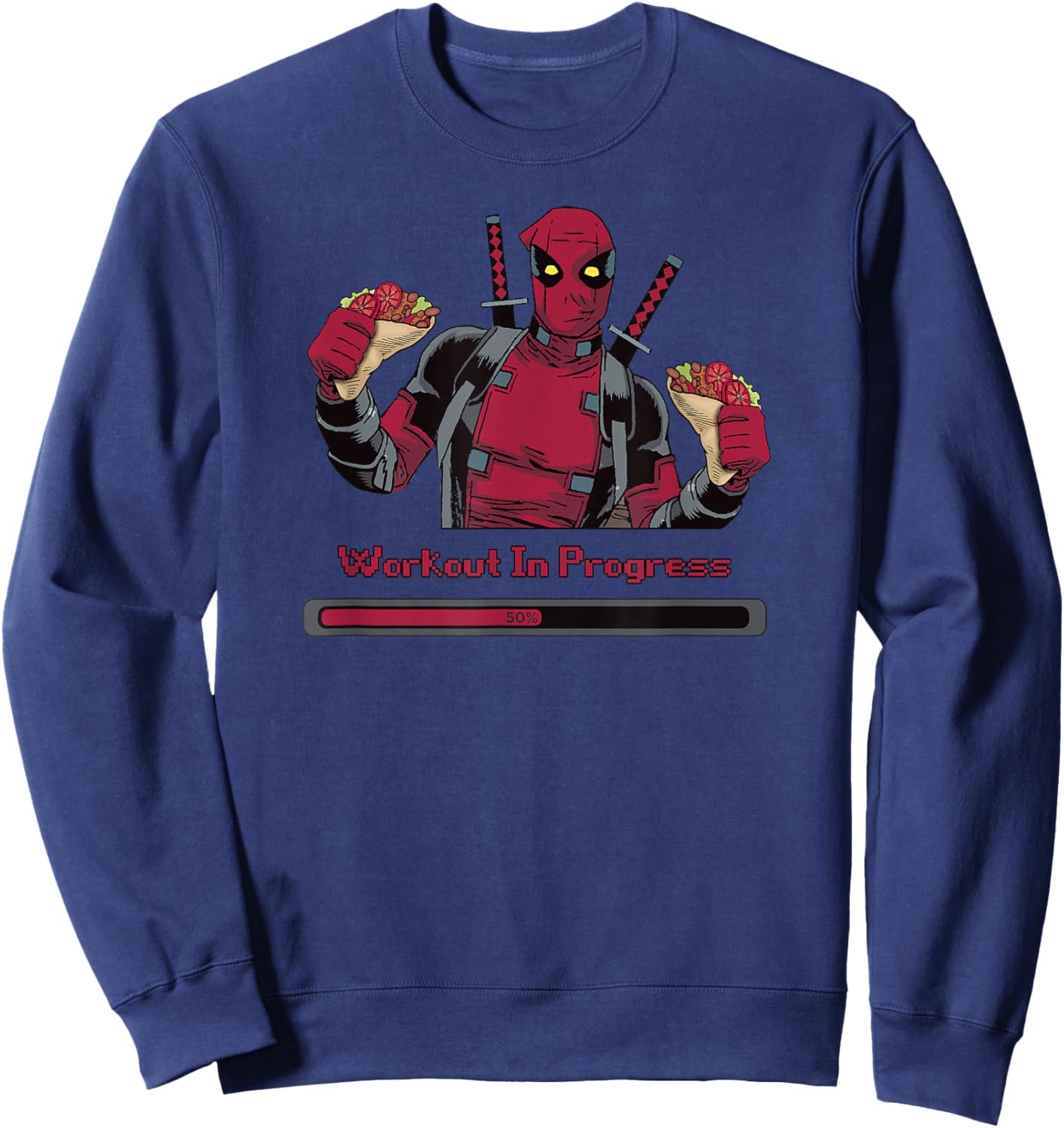 Marvel Deadpool Workout in Progress Tacos Sweatshirt - Sweatshirt | Navy