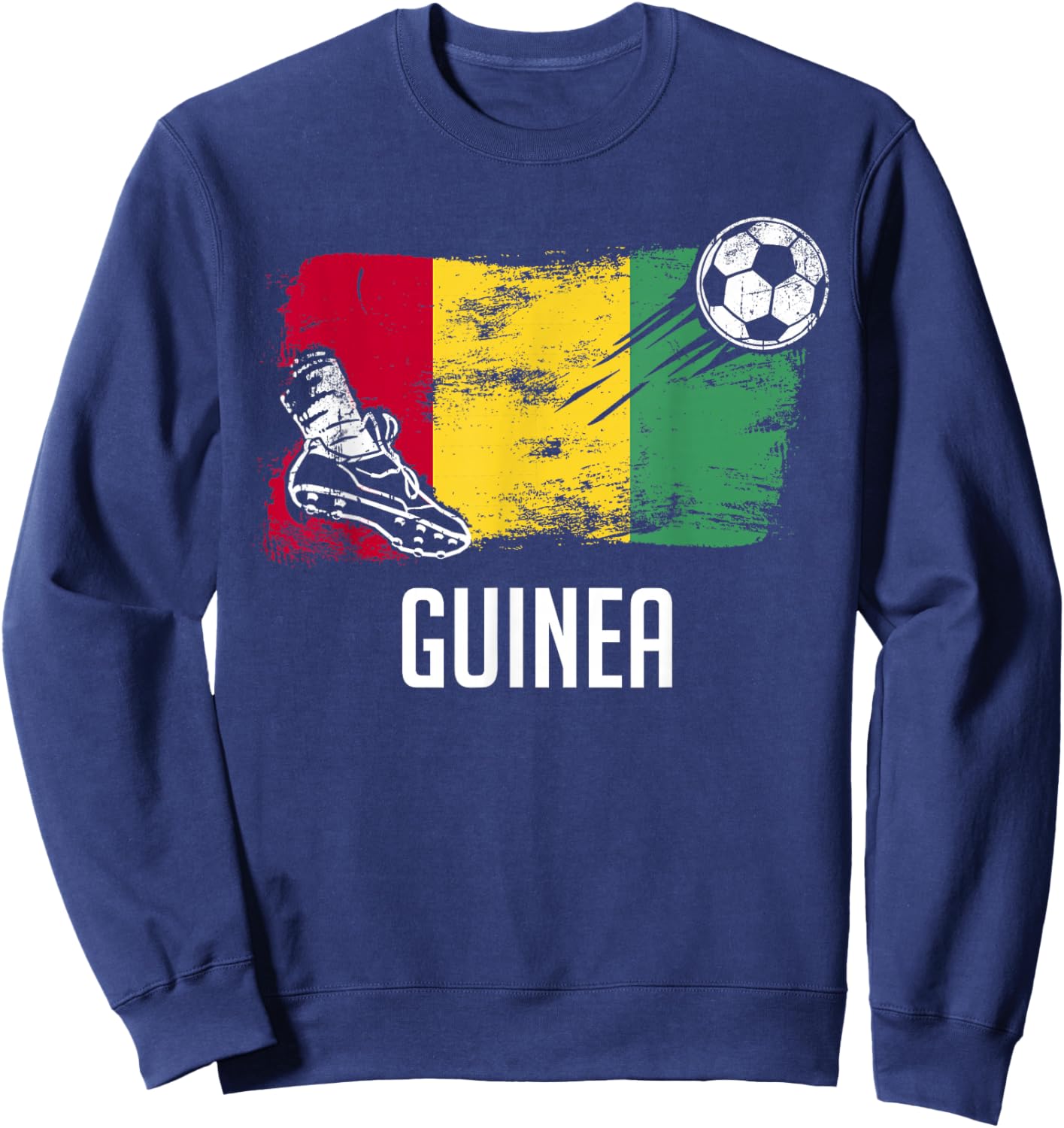 Guinea Flag Jersey Guinean Soccer Team Guinean Sweatshirt - Sweatshirt | Navy