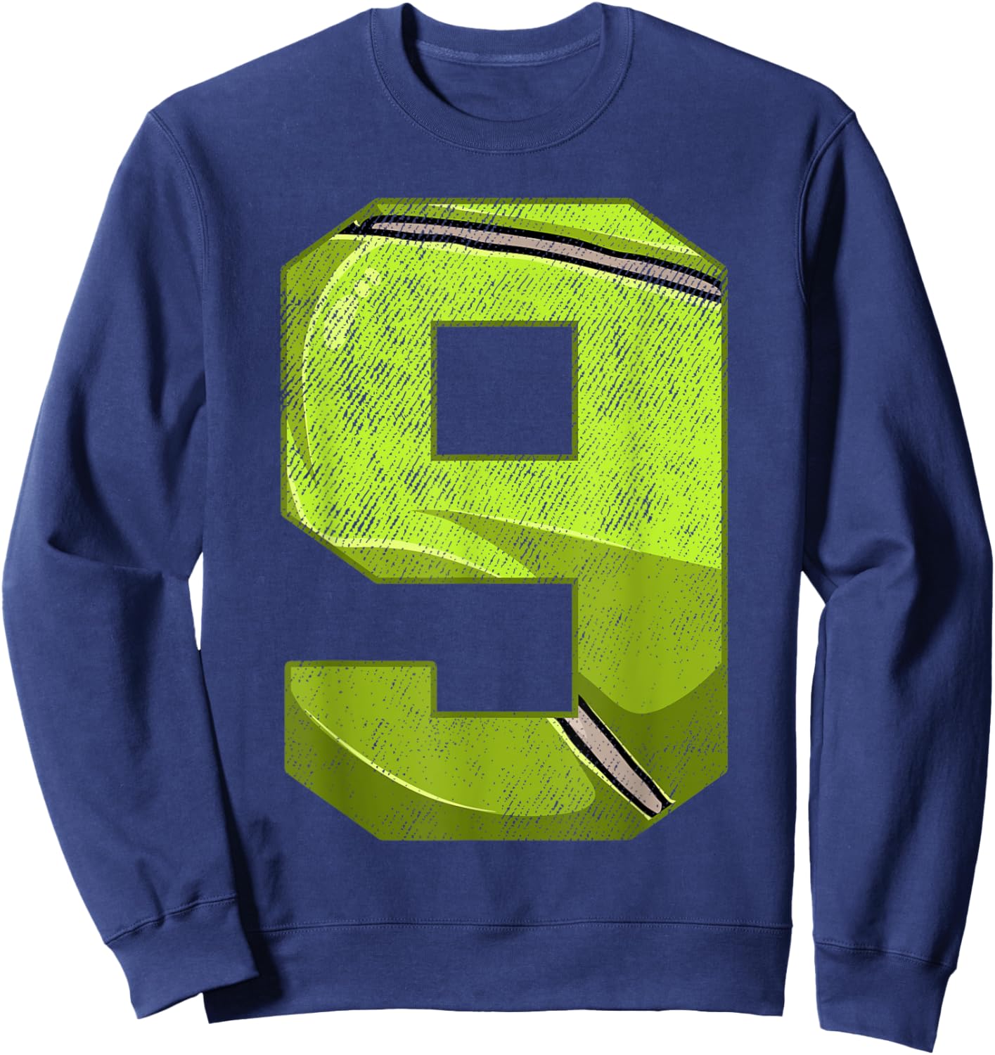 9th Birthday Party Nine 9 Year Old Tennis Bday Boy Girl Sweatshirt - Sweatshirt | Navy