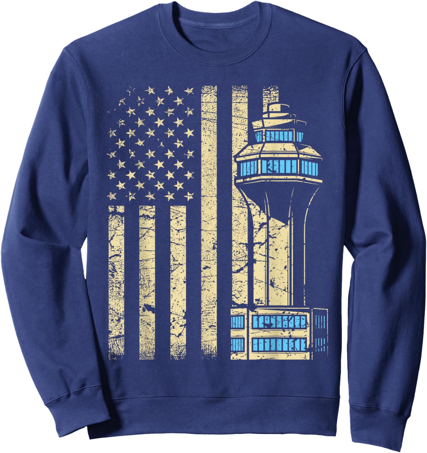 Air Traffic Controller Tower - Aircraft Airspace ATC Sweatshirt - Sweatshirt | Navy