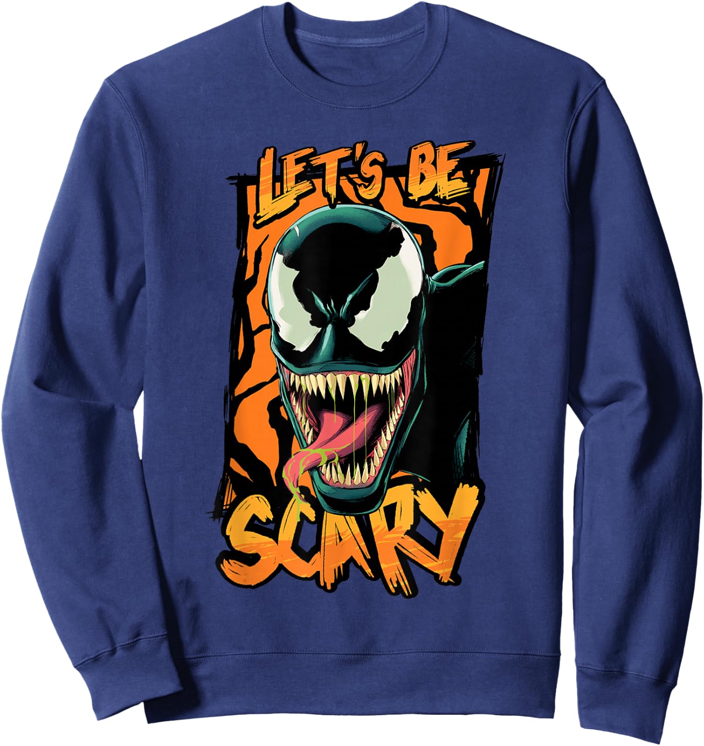 Marvel Venom Halloween Trick or Treat Let’s Be Scary Sweatshirt - Sweatshirt | Navy