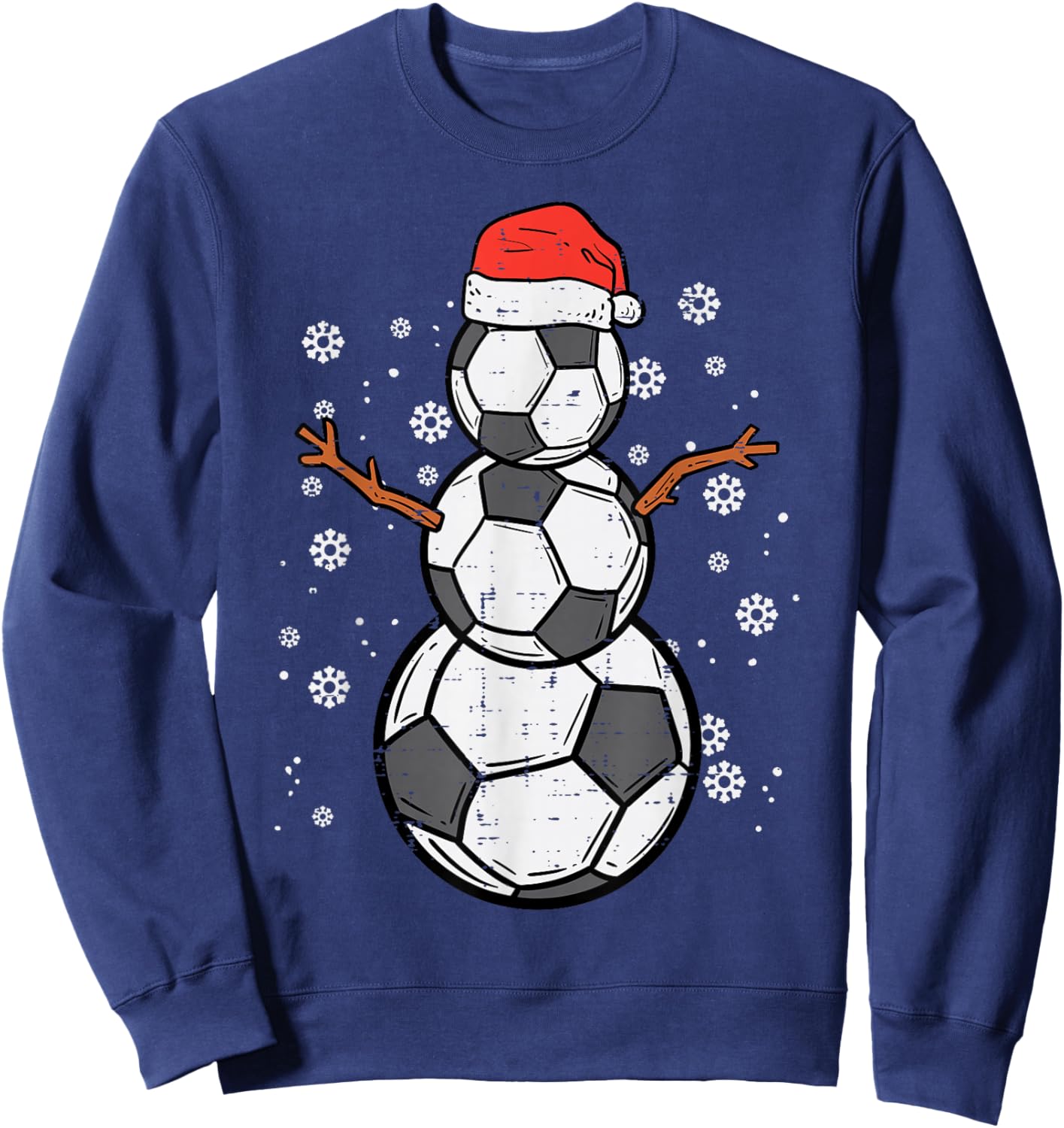 Soccer Snowman Xmas Christmas Sports Boys Girls Sweatshirt - Sweatshirt | Navy