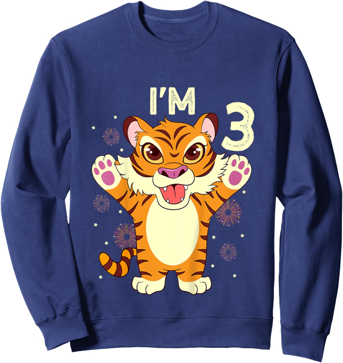 Kids i'm 3 - Tiger 3rd Birthday 3 Years old Sweatshirt - Sweatshirt | Navy