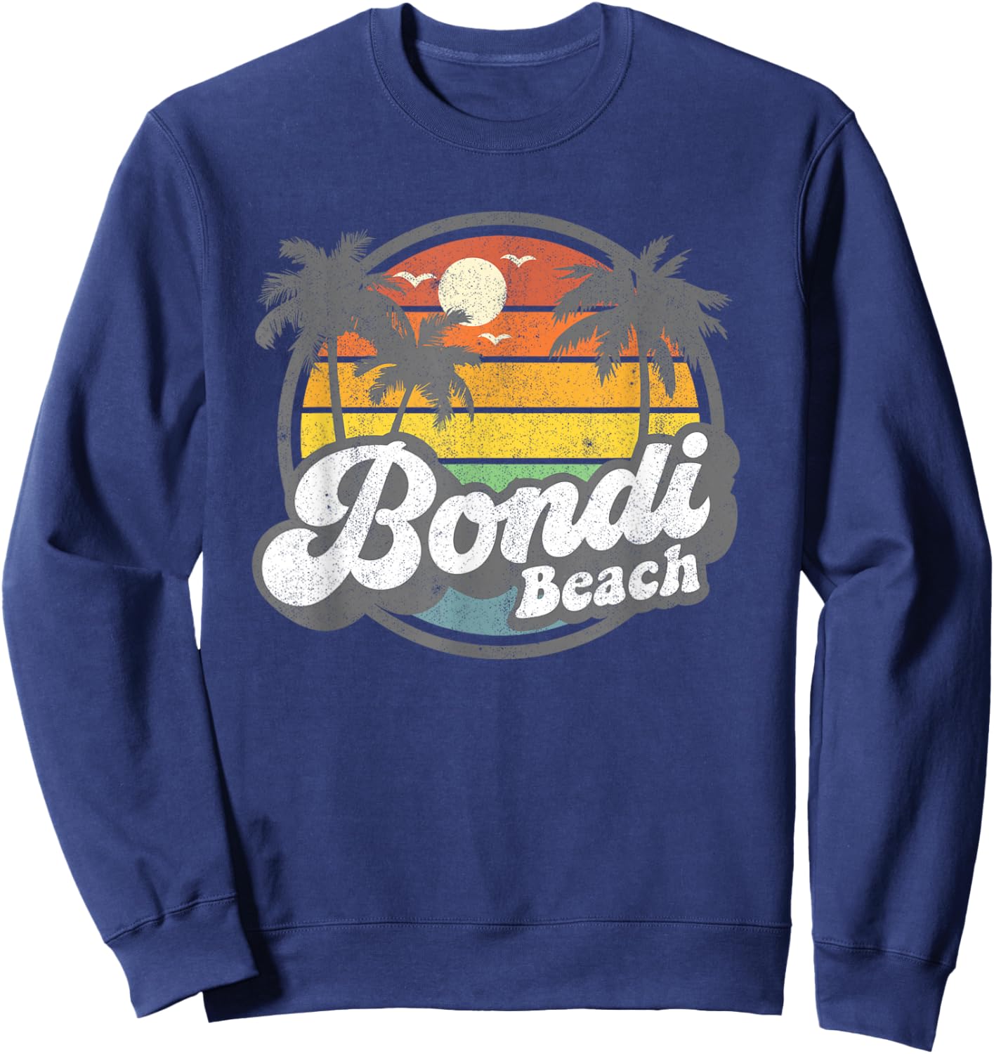 Bondi Beach Australia Retro 70s Vintage Beach Summer Gift Sweatshirt - Sweatshirt | Navy