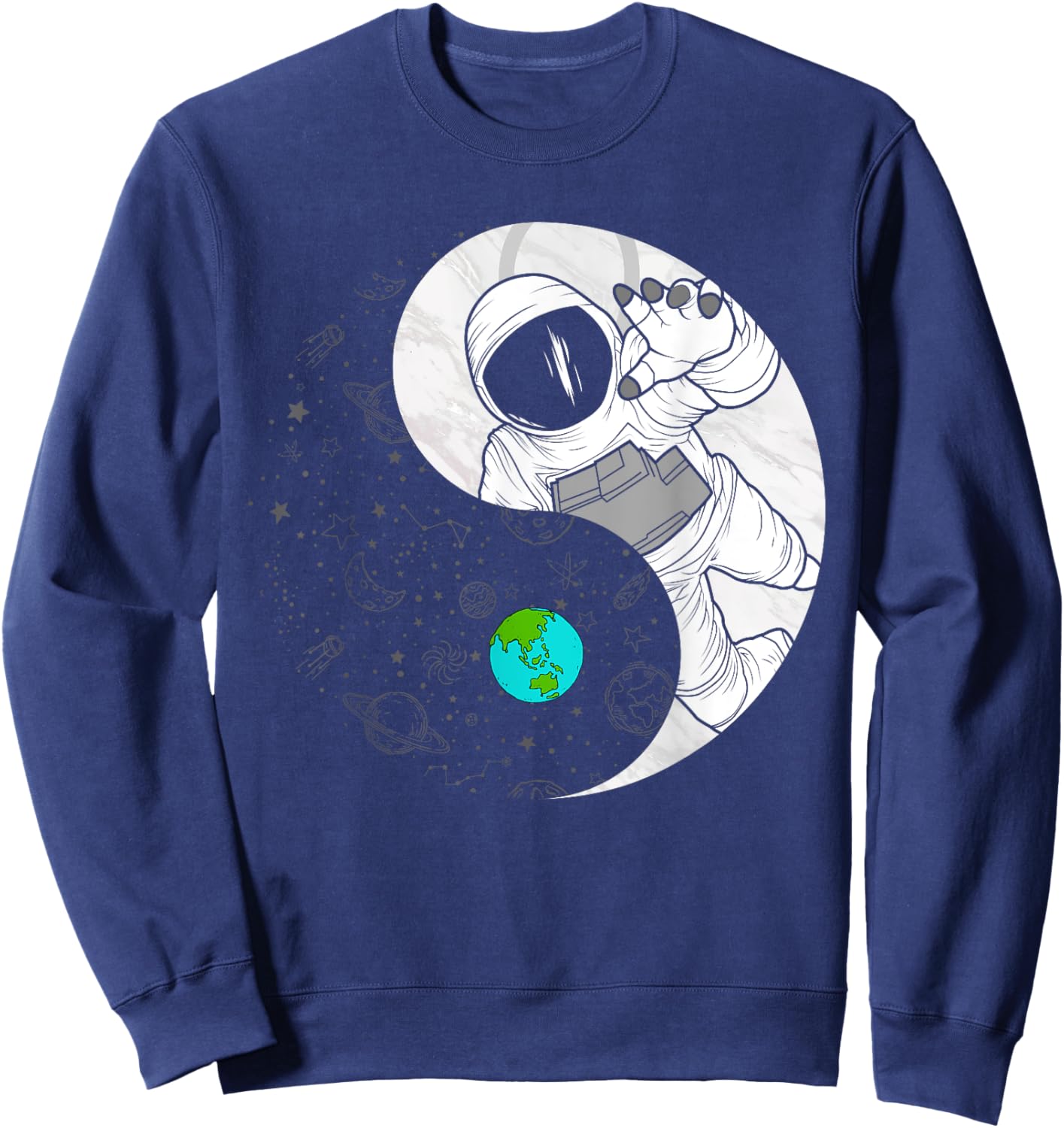 Outerspace Spaceflight aerospace engineering Yin and Yang Sweatshirt - Sweatshirt | Navy