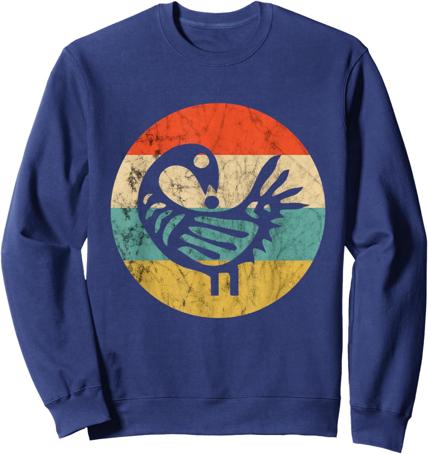 Sankofa Retro Vintage Learn From The Past African Bird Sweatshirt - Sweatshirt | Navy
