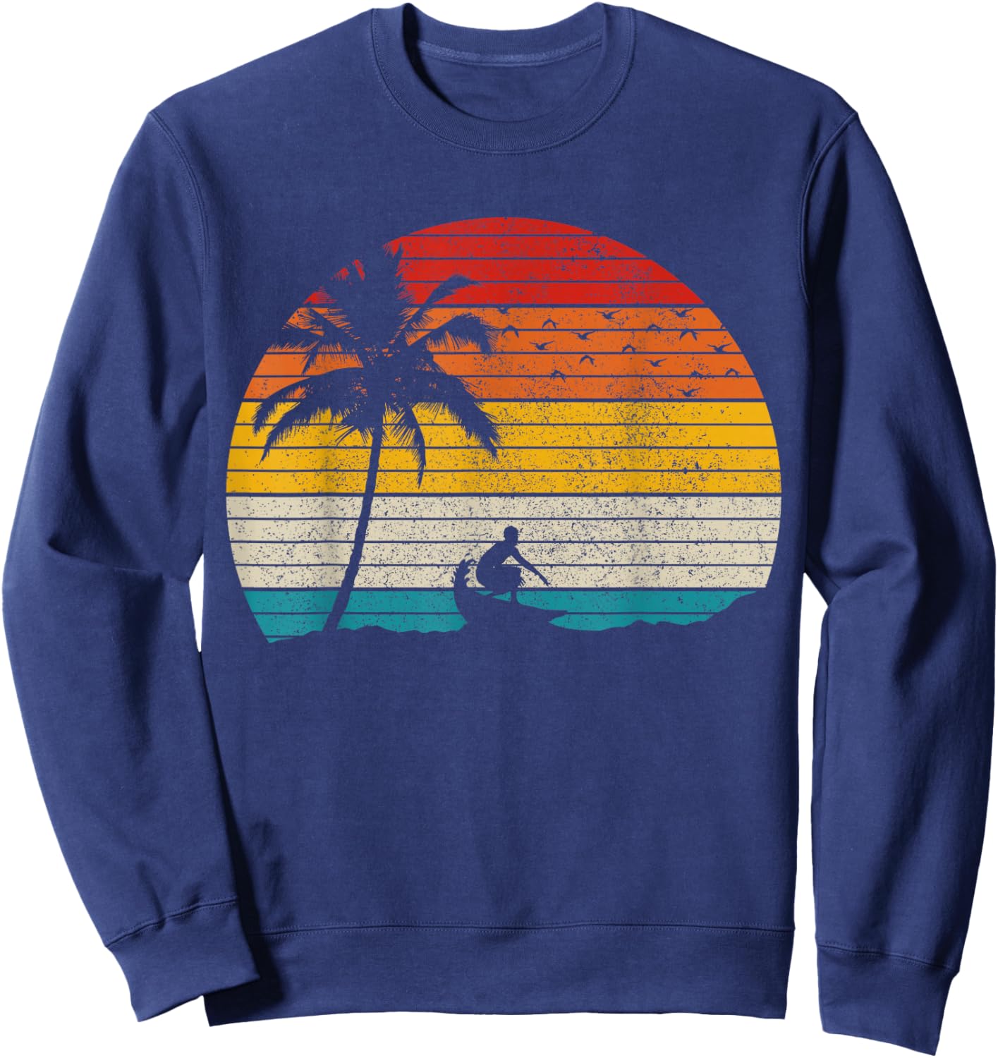 Vintage Surfer Retro Surfing Beach Surf Sweatshirt - Sweatshirt | Navy